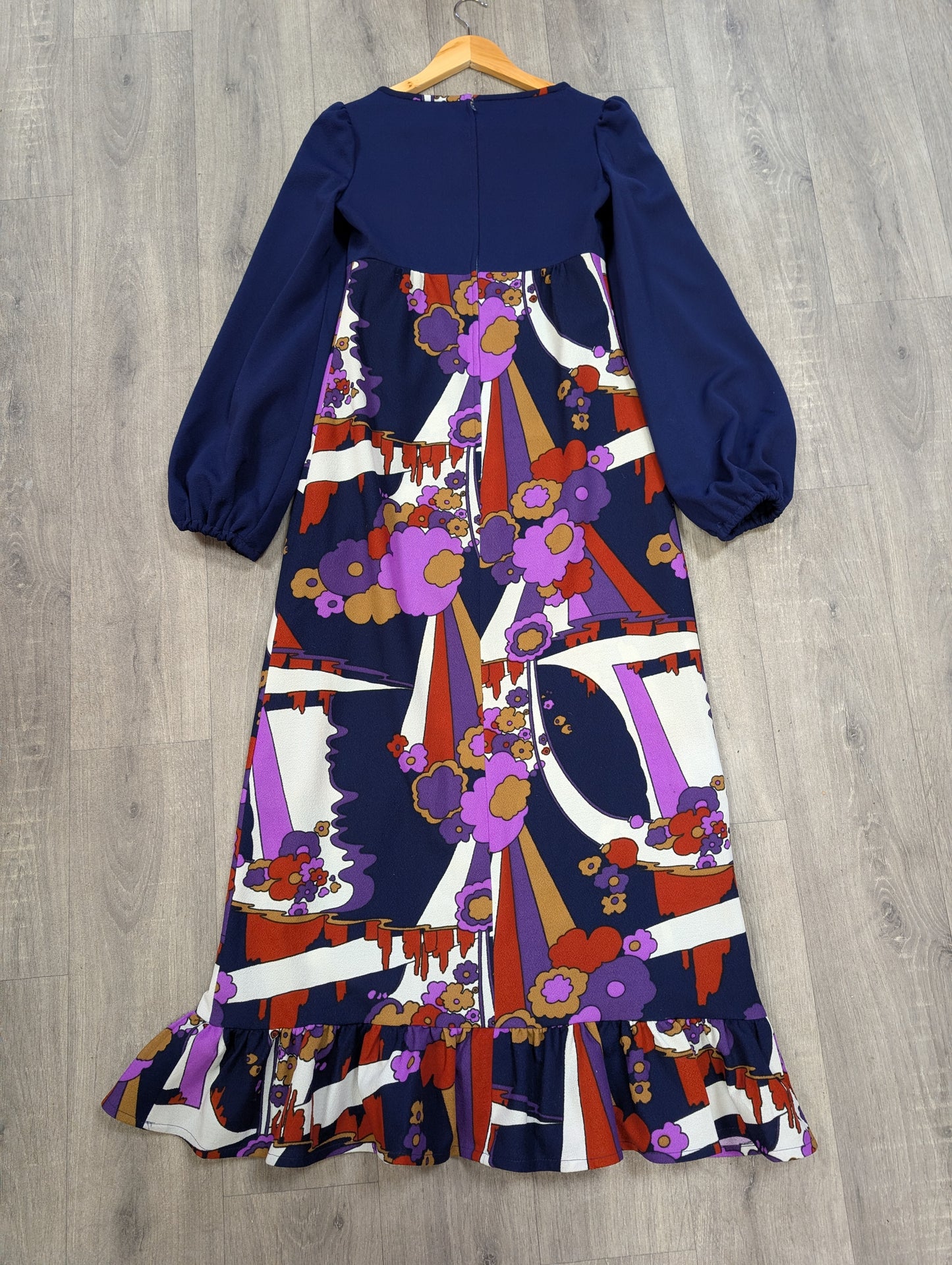 1970s psychedelic maxi dress - S/8