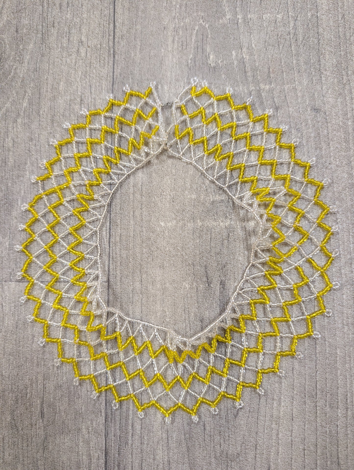 Yellow beaded necklace