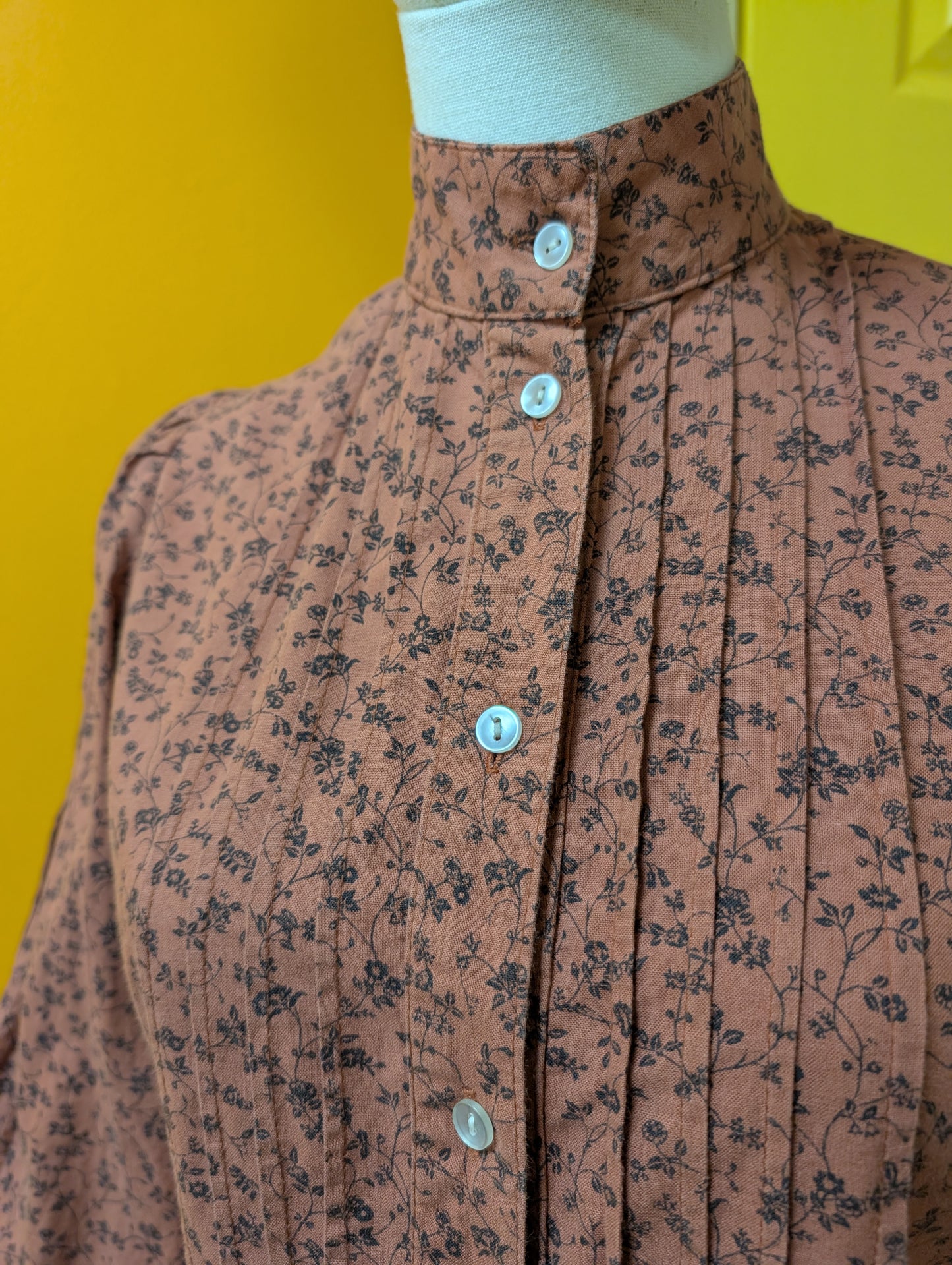 1970s Laura Ashley made in Wales cotton shirt - XS/S