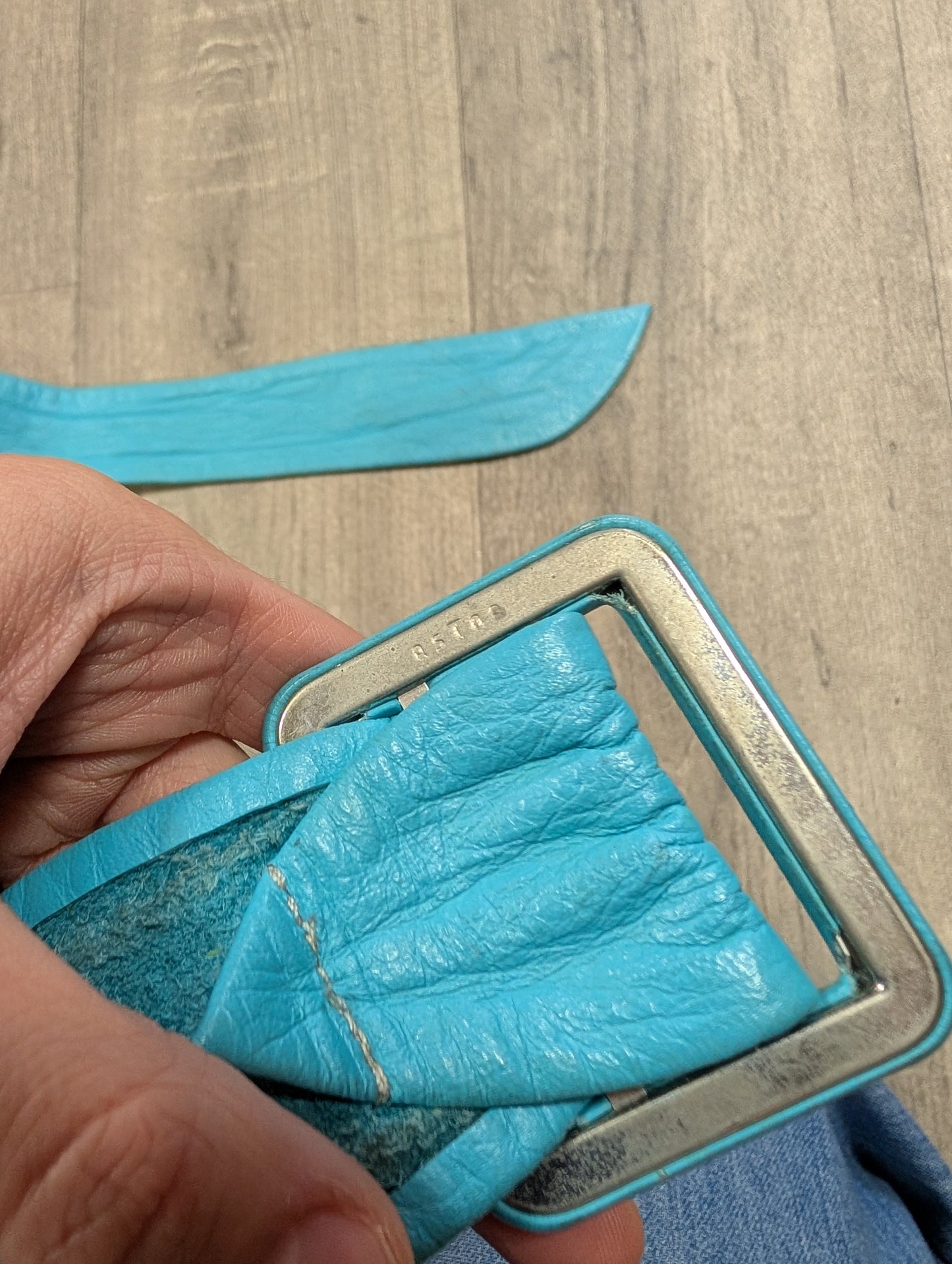 1980s turquoise leather belt
