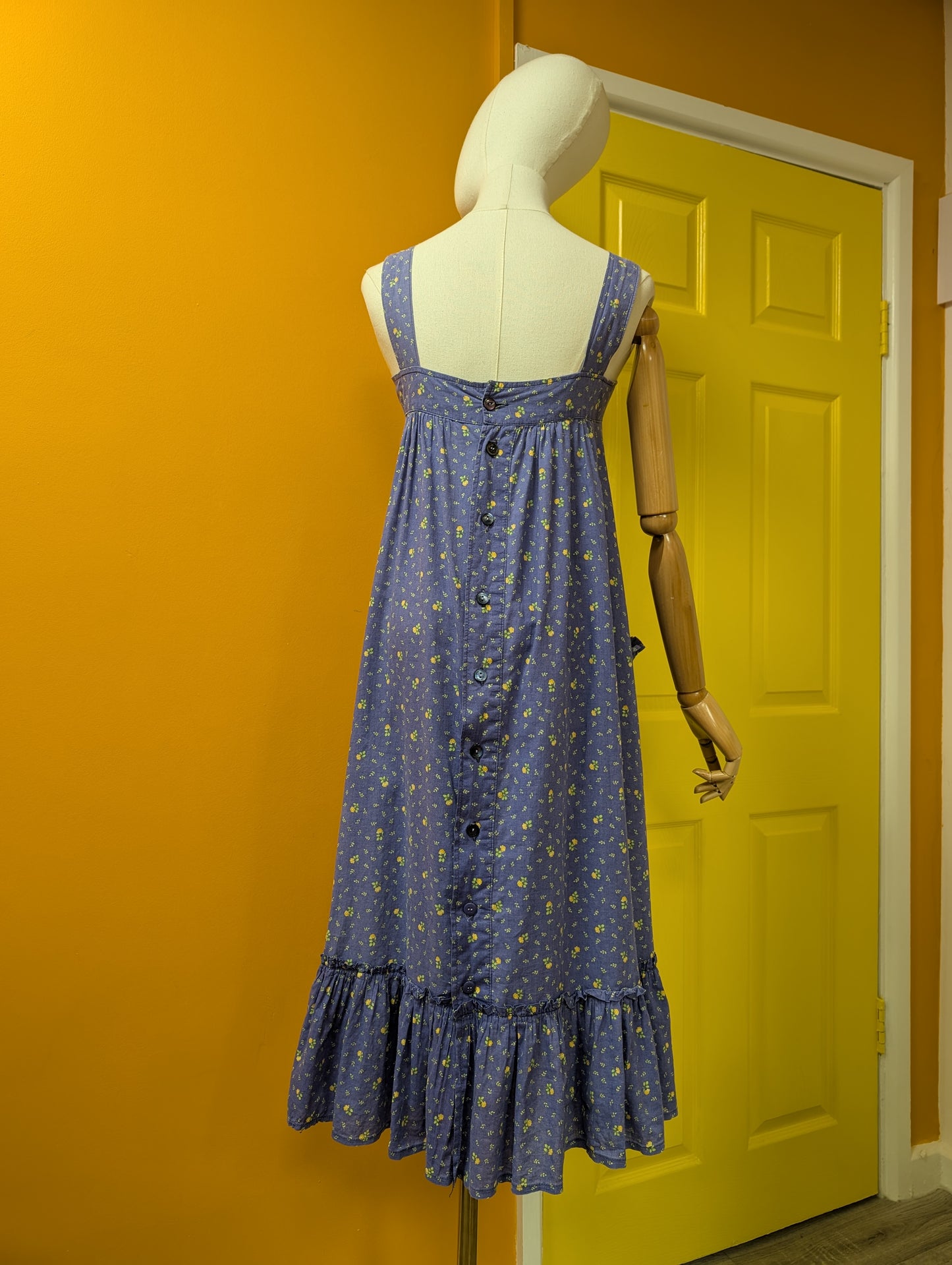 1970s Laura Ashley made in Carno cotton dress - XS/S/6/8
