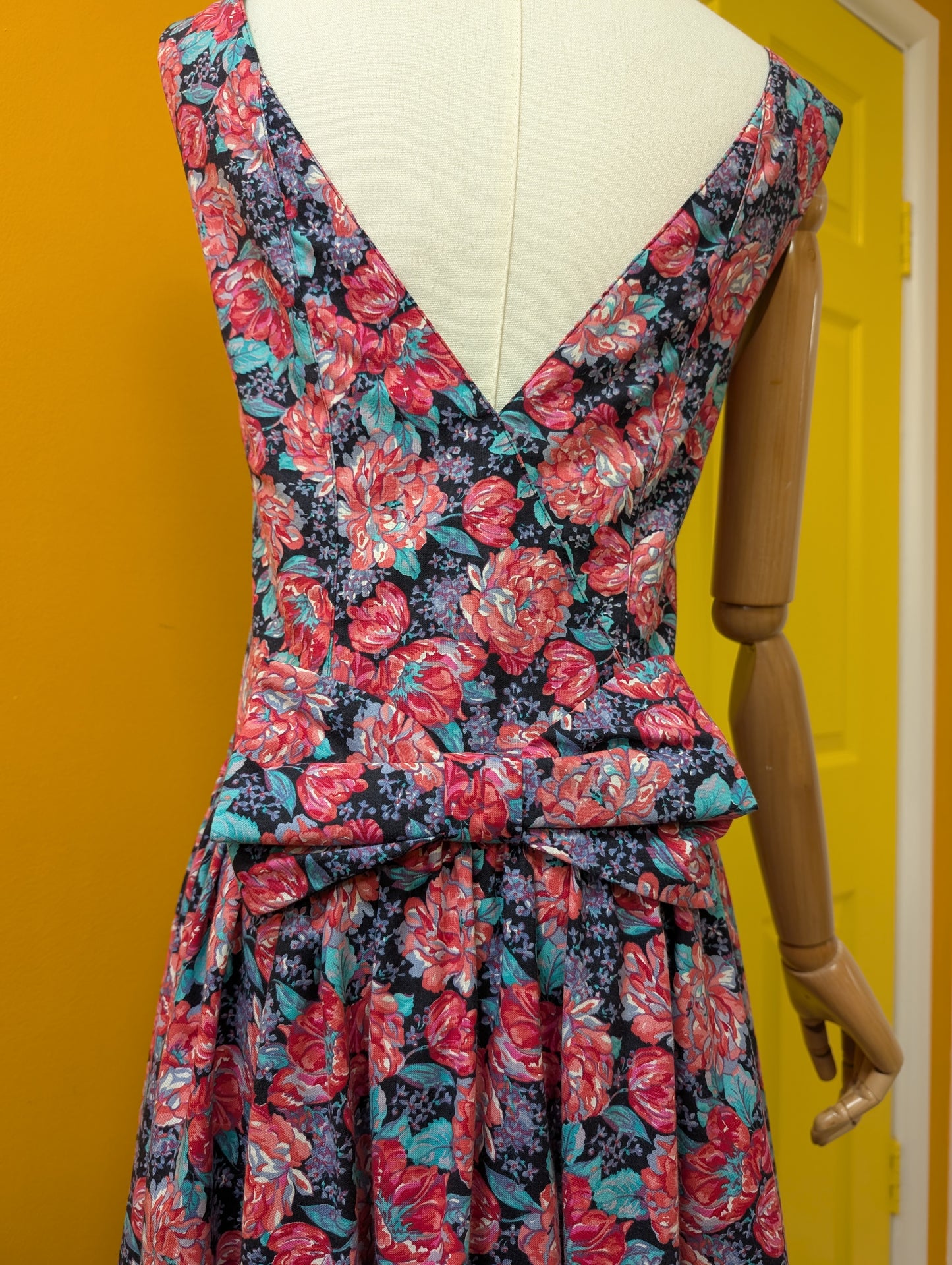 1980s Laura Ashley bow back dress and jacket - S/10