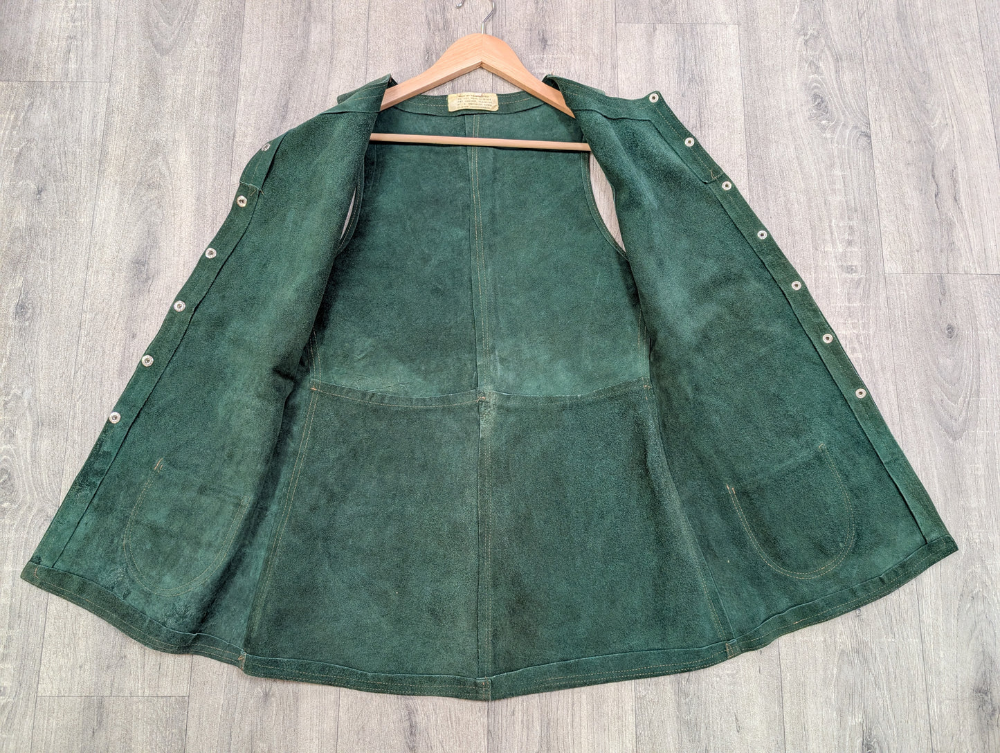 60s/70s Green suede waistcoat - S