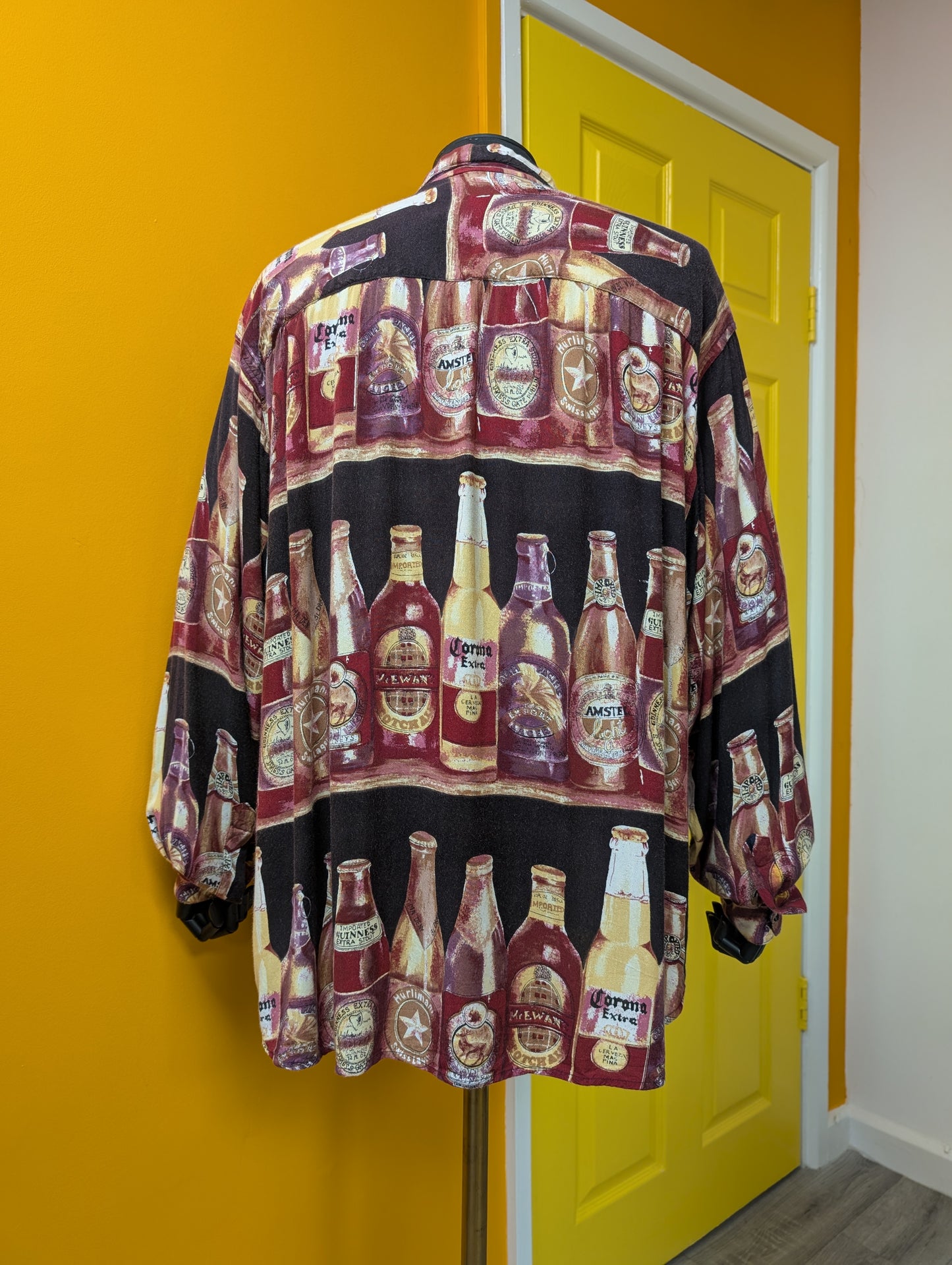 Chiori novelty beer print shirt