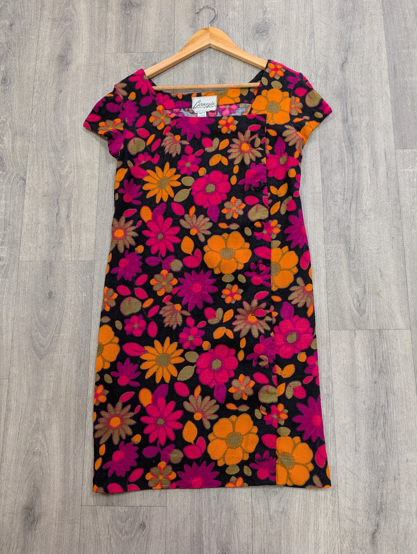 1960s Carnegie floral dress - S/8/10