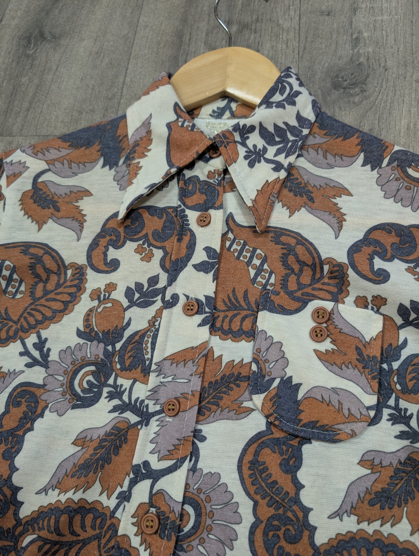 1970s David Keys dagger collar shirt - S