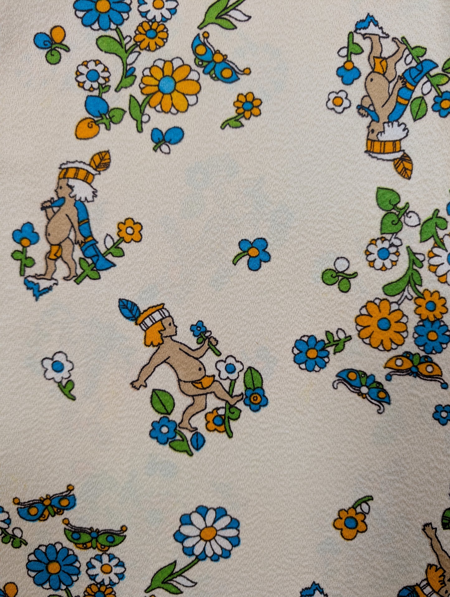 1970s novelty print top & trousers - S/8/10