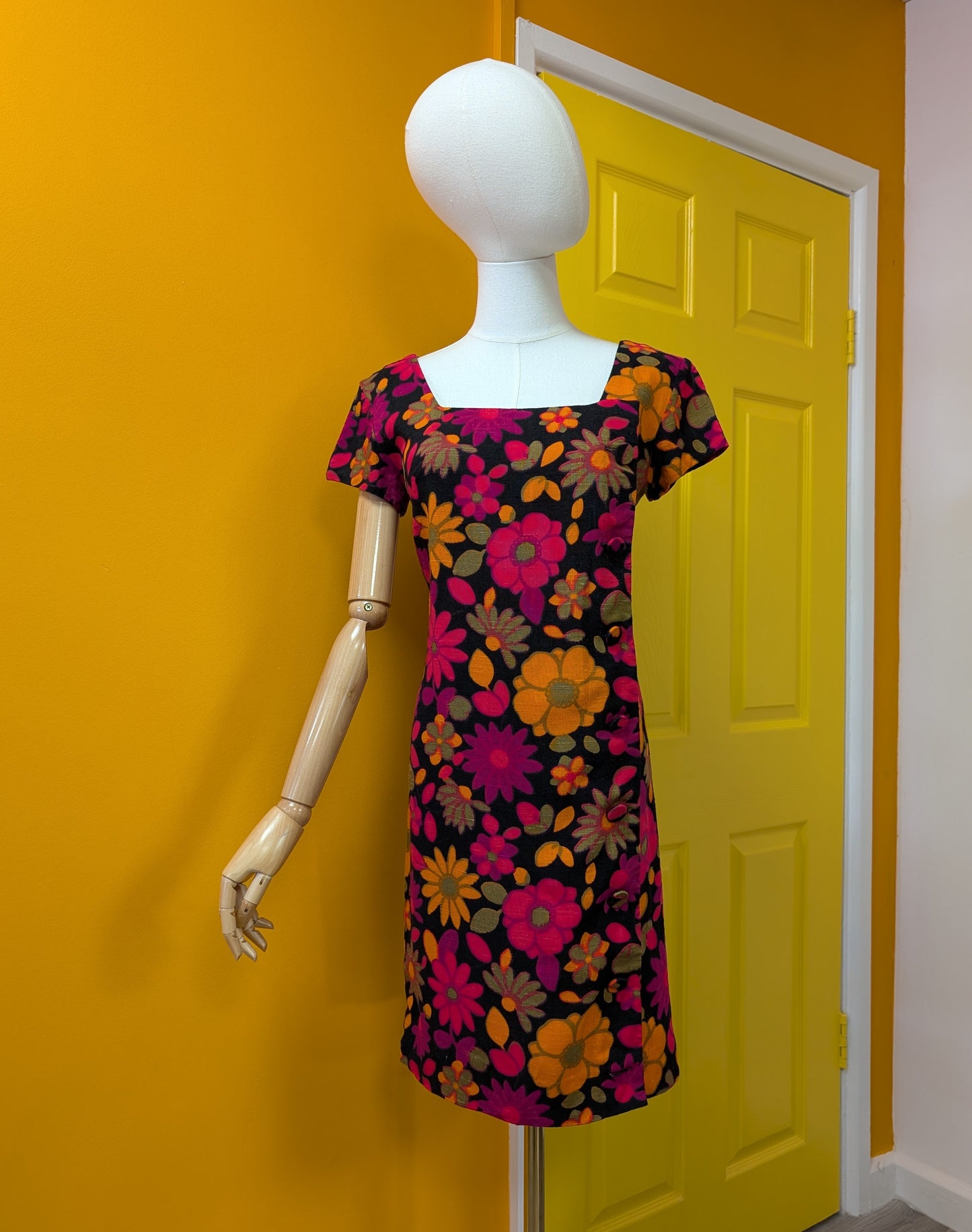 1960s Carnegie floral dress - S/8/10