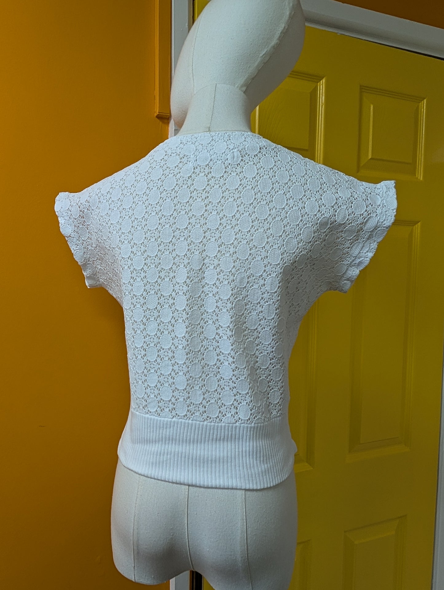 1950s Helen Bond white top - XS/S