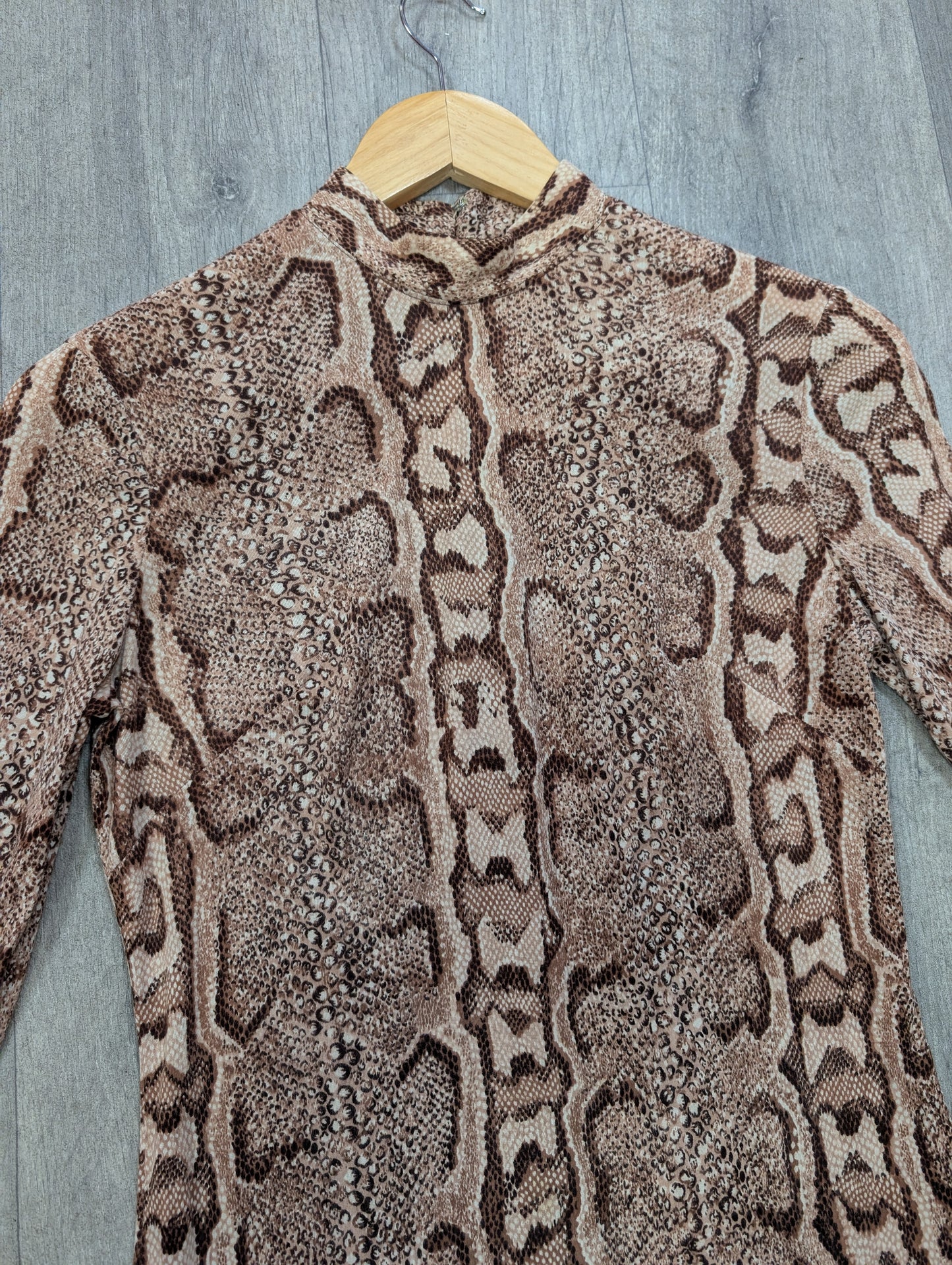 1960s snakeskin print mini dress - S/8