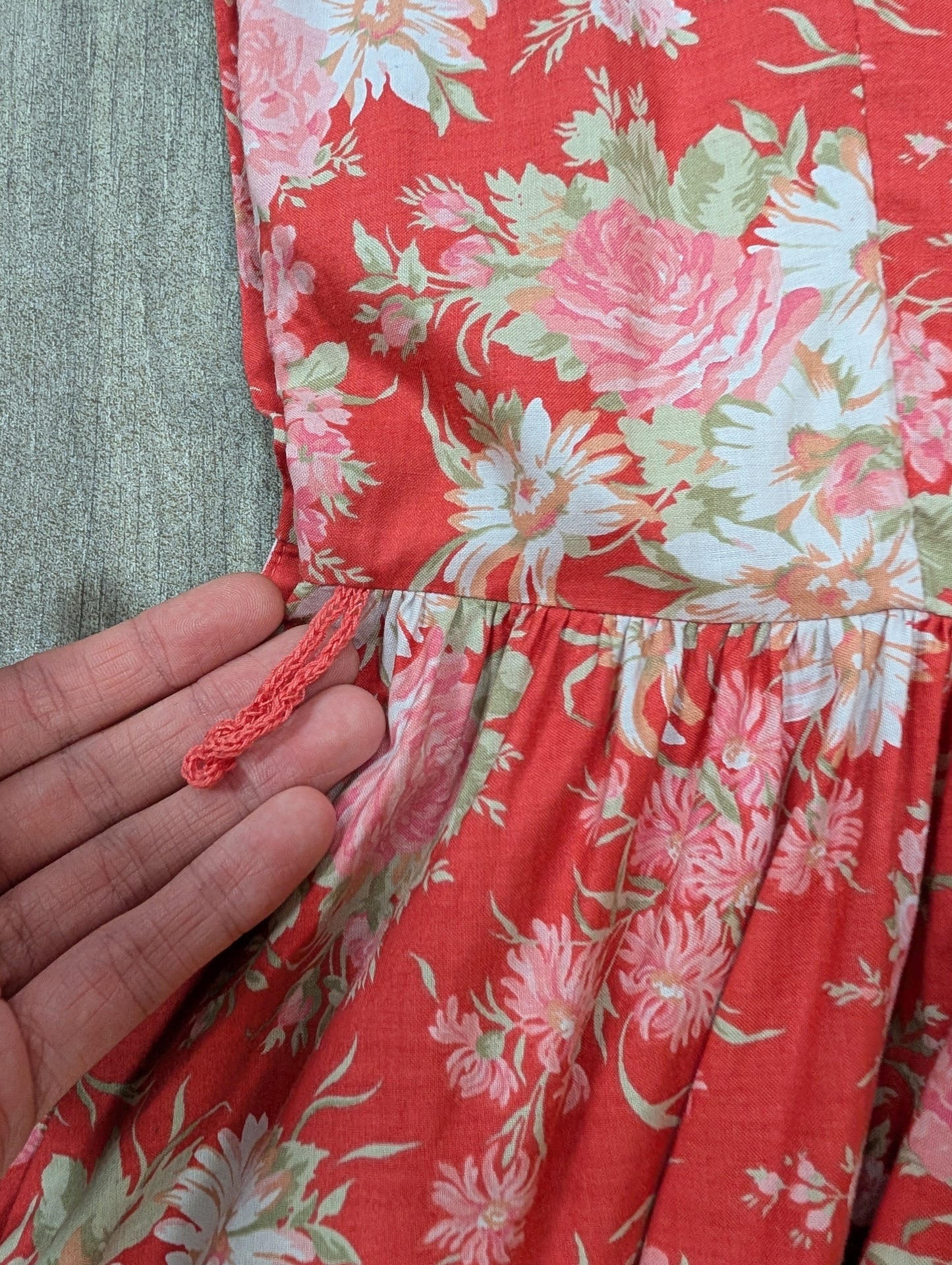 1980s Laura Ashley floral dress with side buttons - S/10