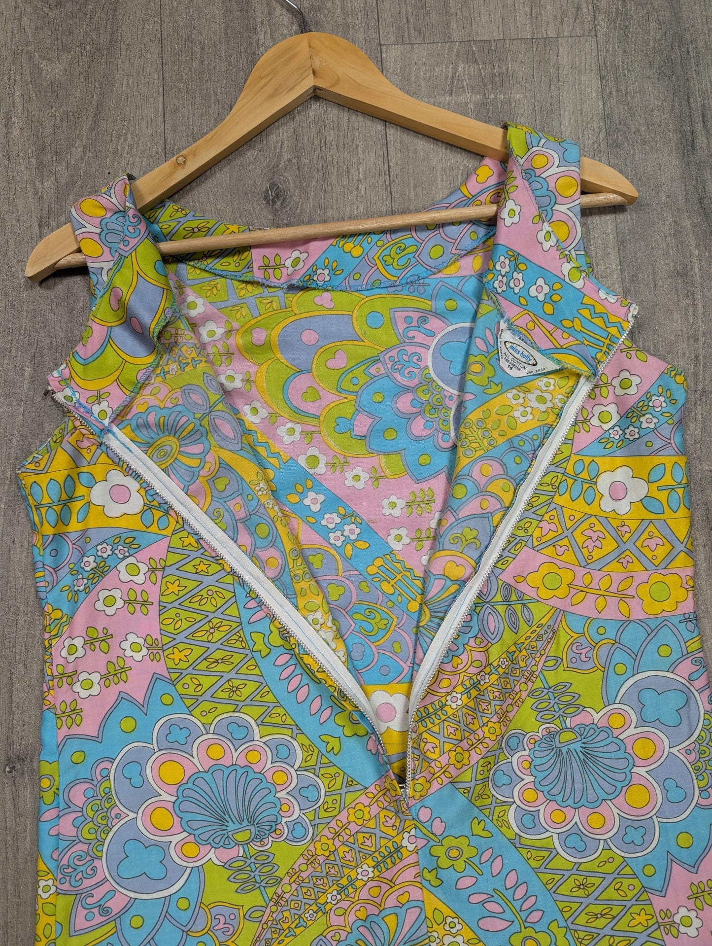 1960s Miss Holly psychedelic cotton dress - M