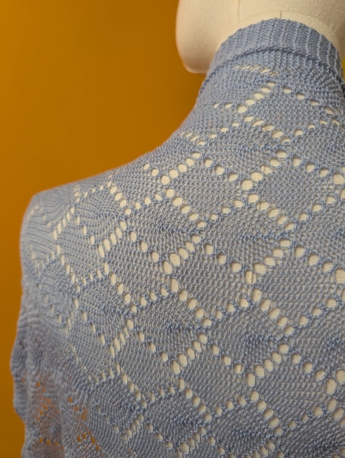 80s/90s Laura Ashley light blue cotton shawl/scarf