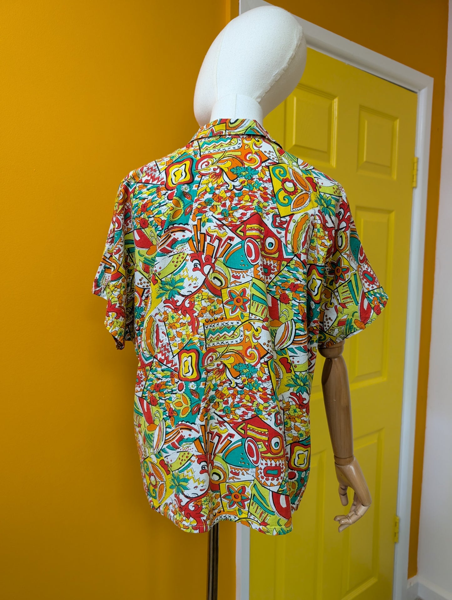 Abstract print cotton shirt - L