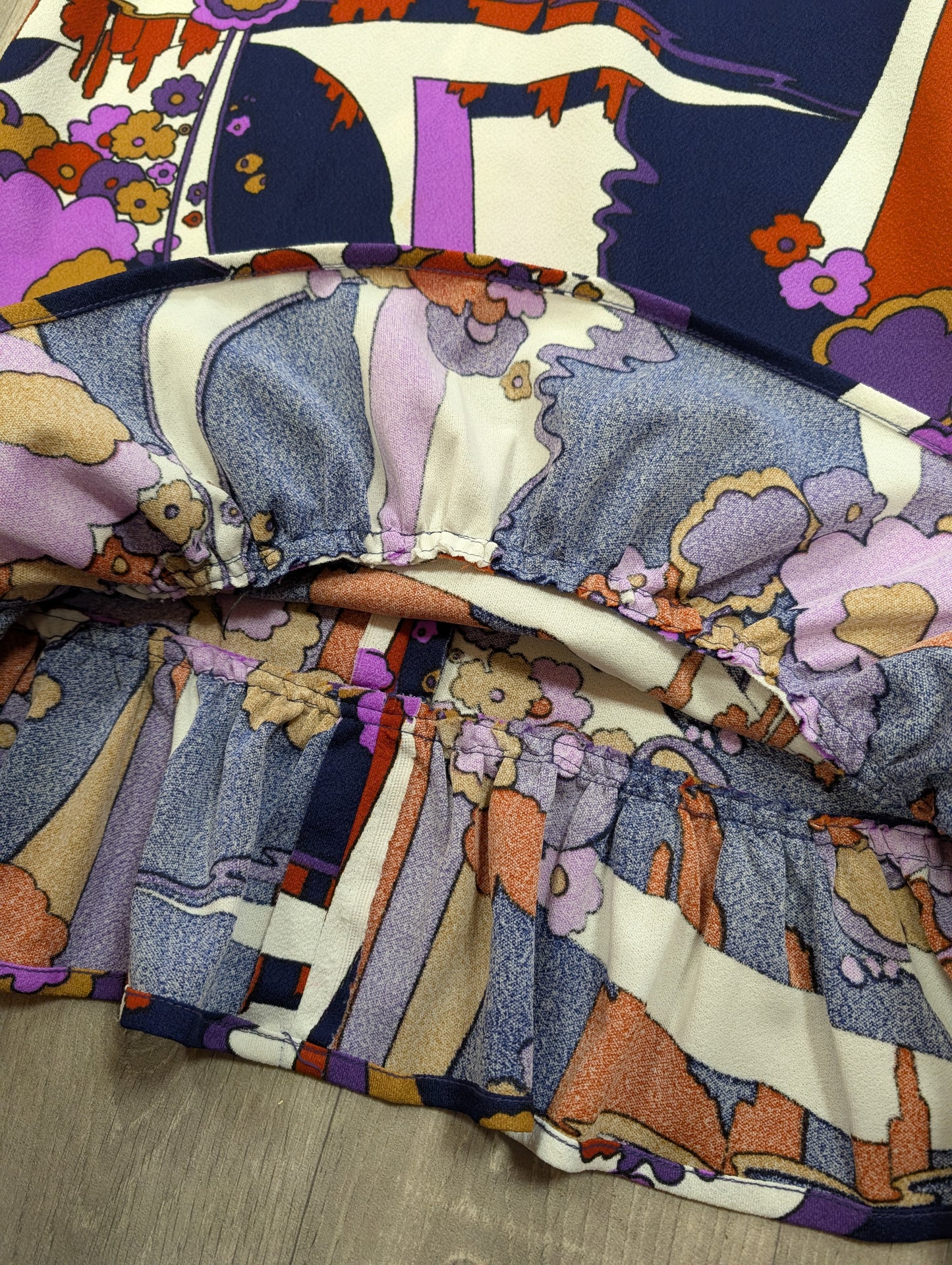 1970s psychedelic maxi dress - S/8