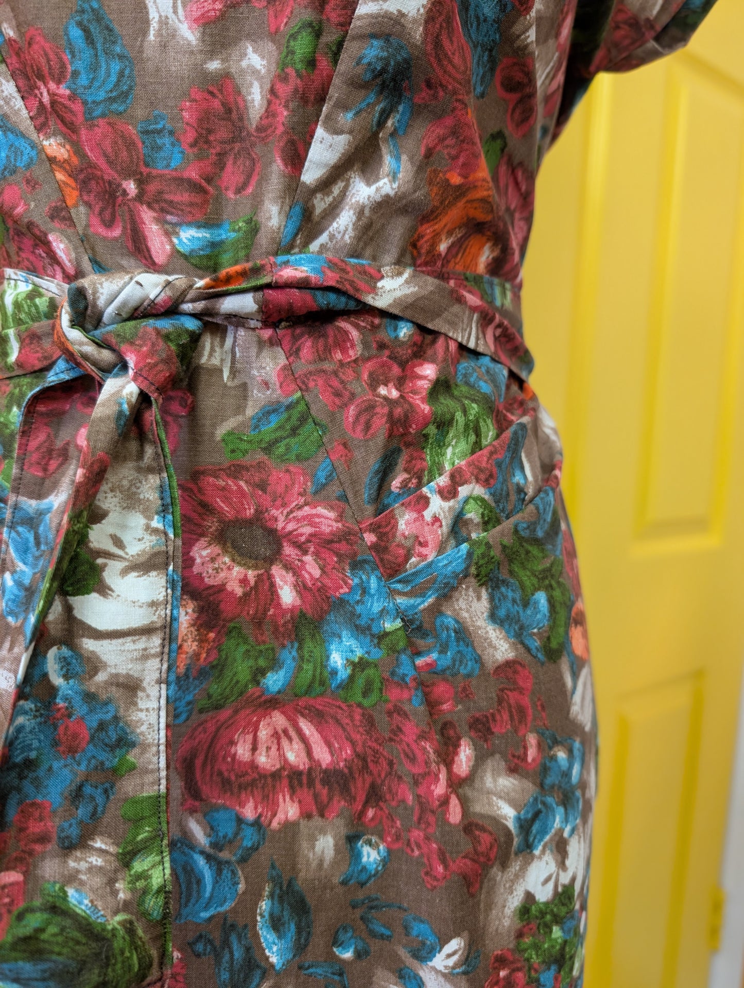 50s/60s Welsmere cotton dress, belt & jacket - S/10