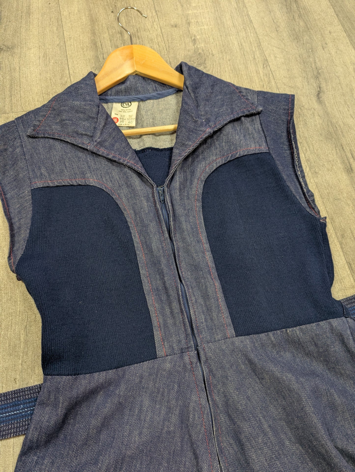 1970s C&A denim dress and belt - S/M/10/12