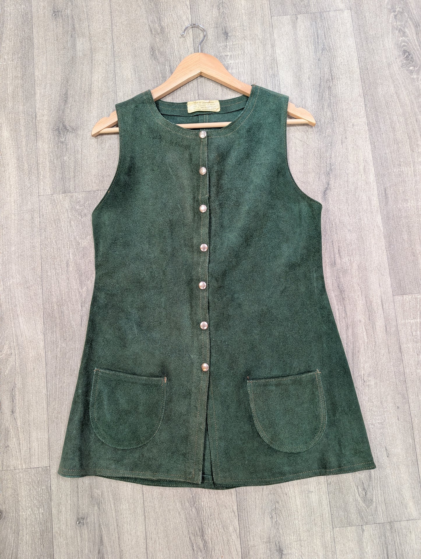 60s/70s Green suede waistcoat - S