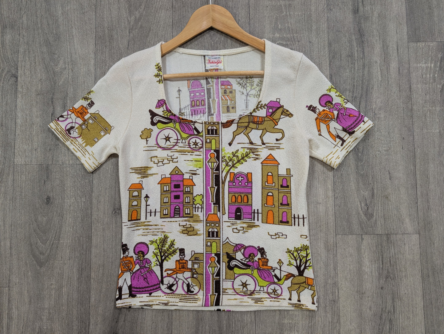1970s novelty print top - S/M