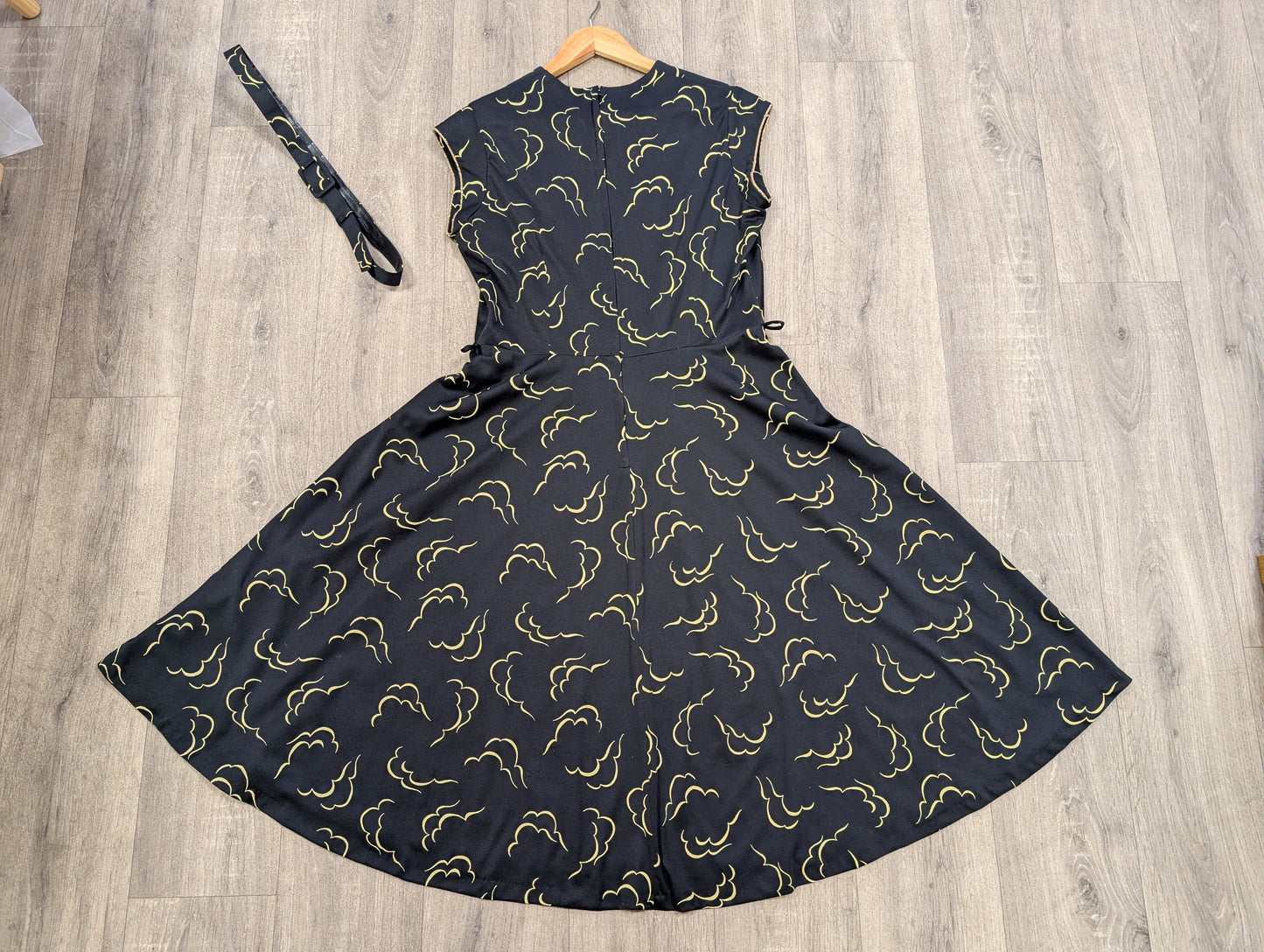 1980s cloud print dress - M/12/14