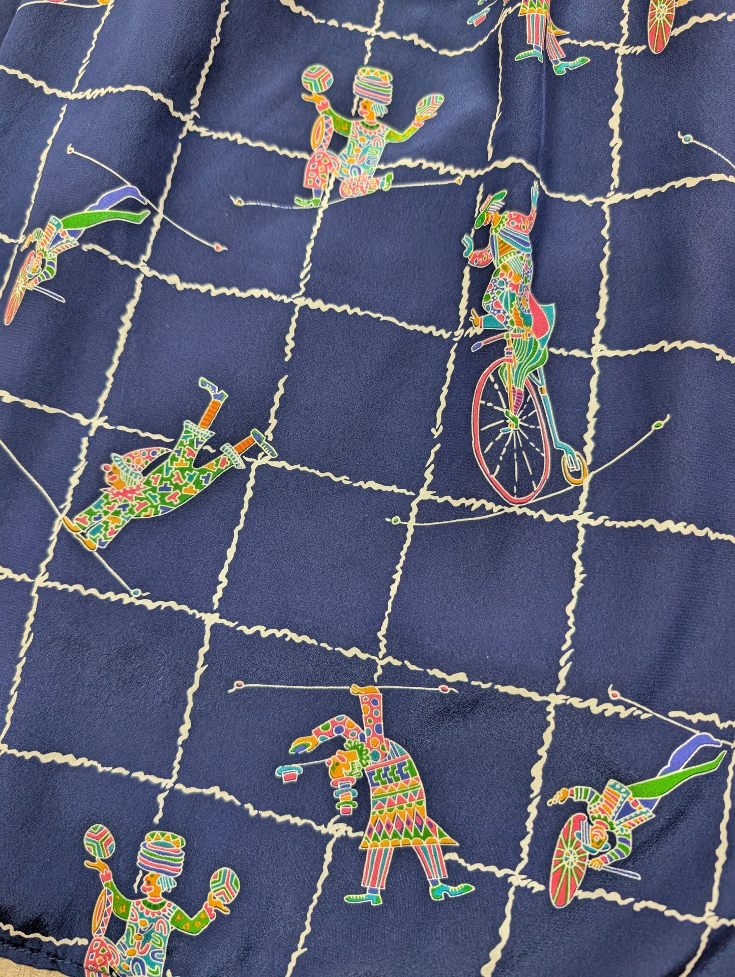 1980s clown print dress - XS