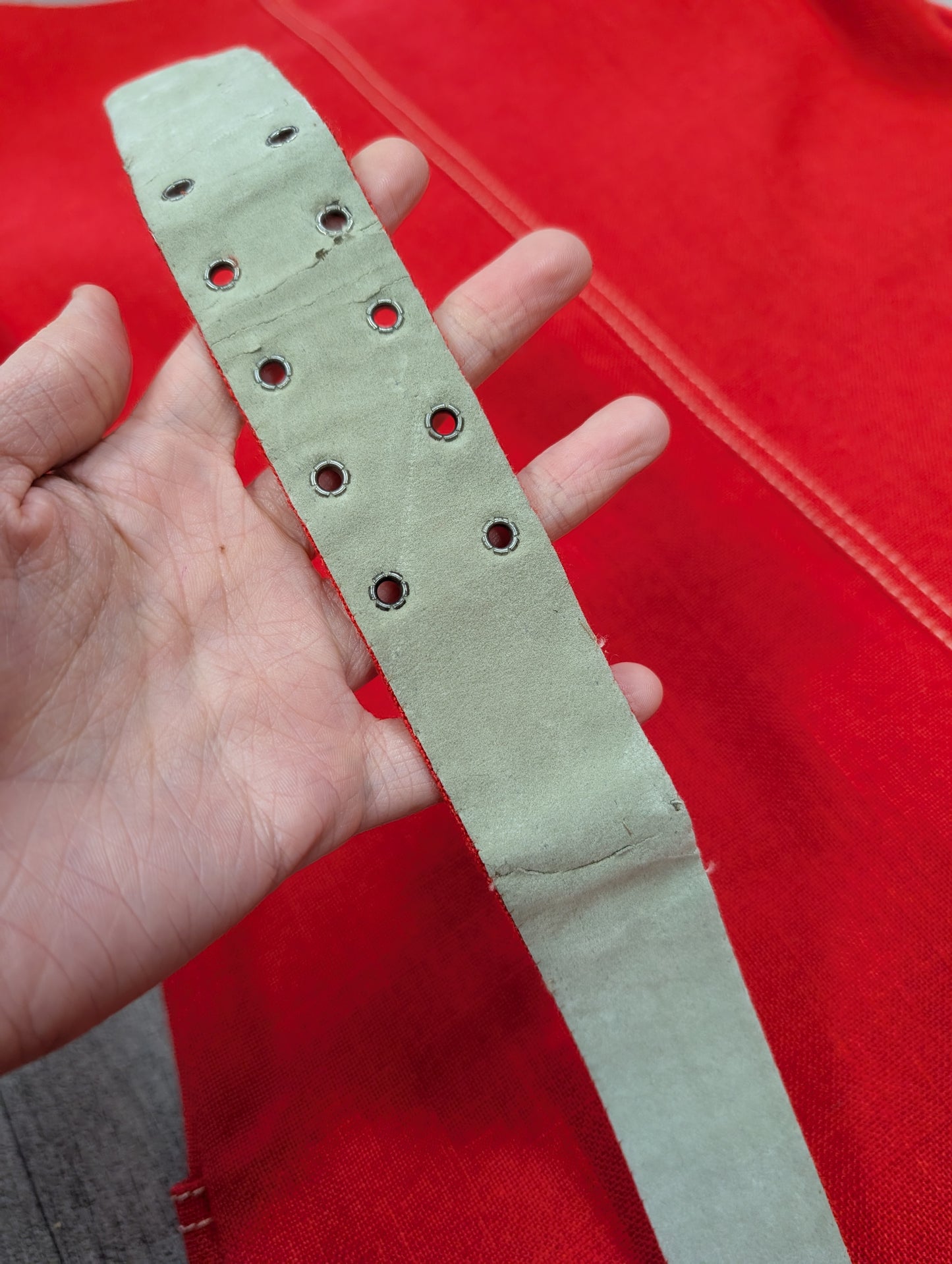 60s/70s red dress and belt - S/8/10
