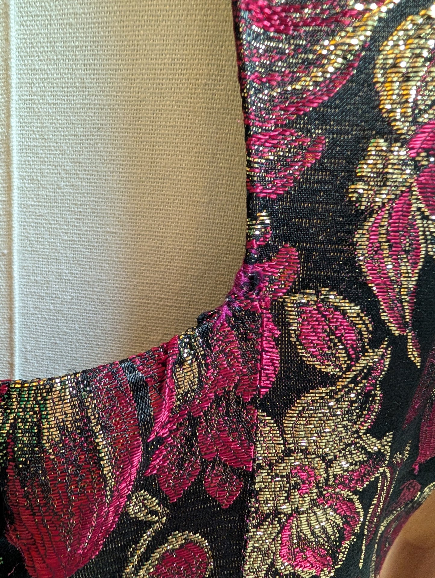 1980s lurex and velvet party dress - M/14