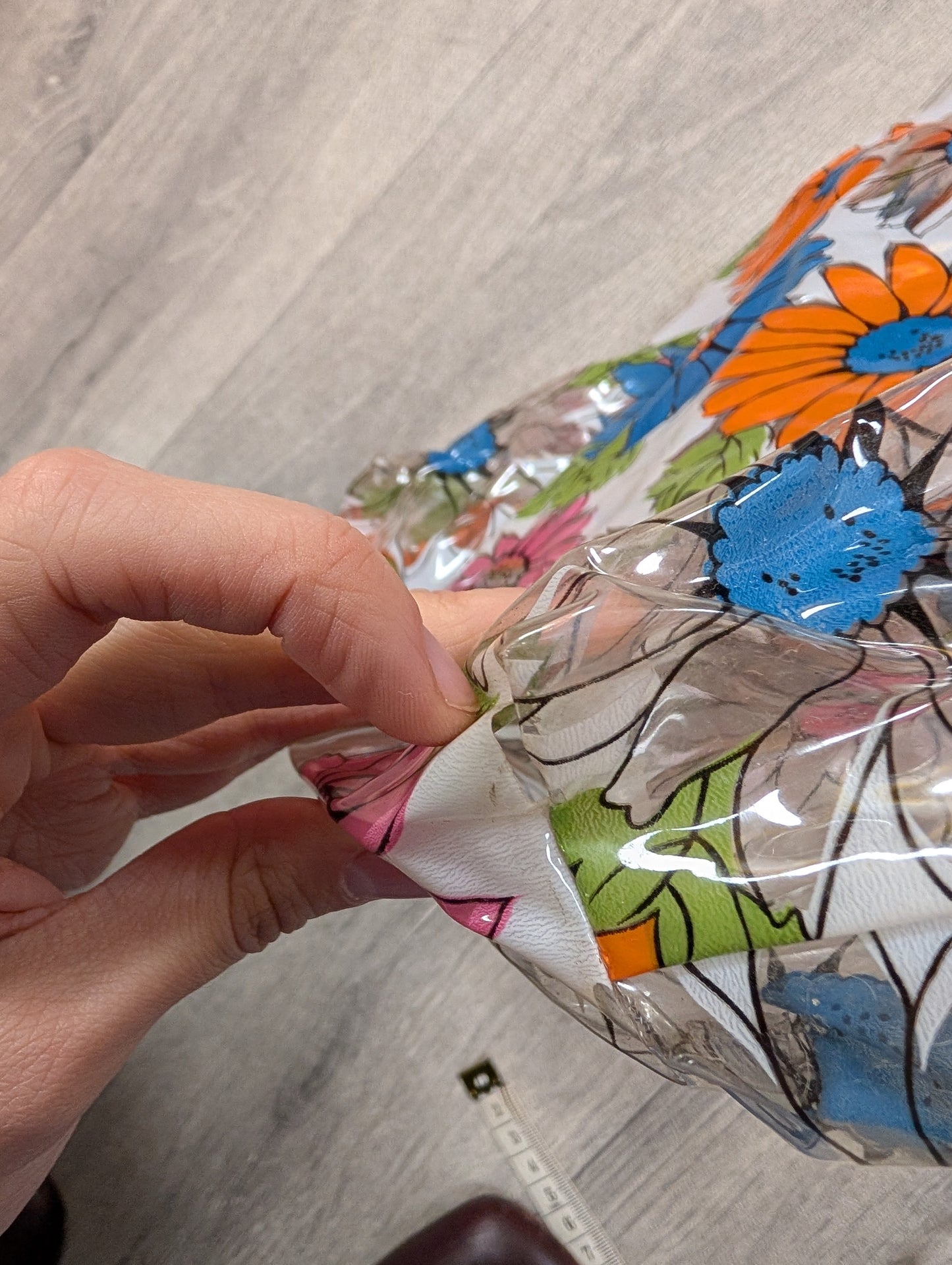 1960s flower power plastic bag