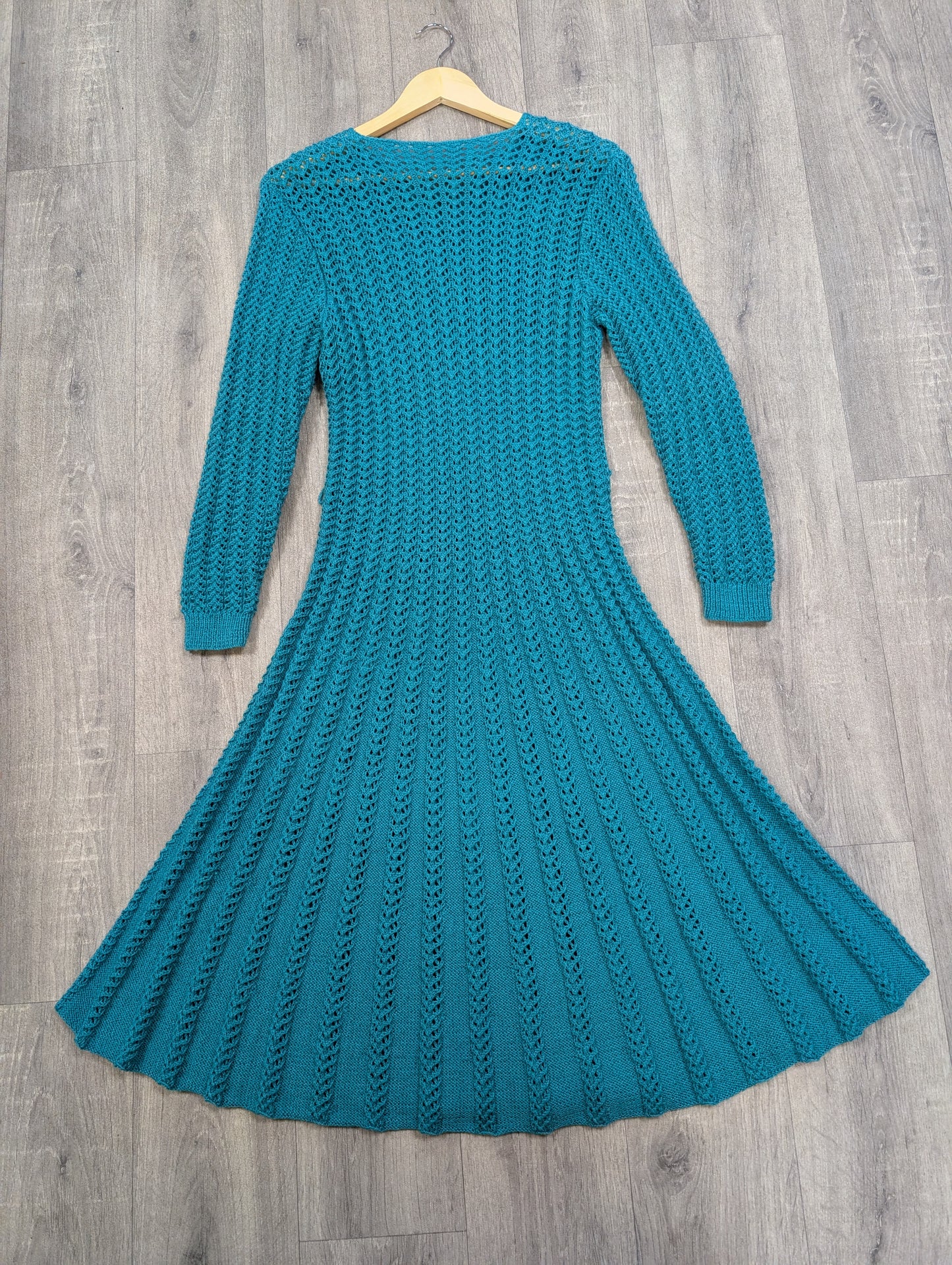 1980s green knitted dress - S/M