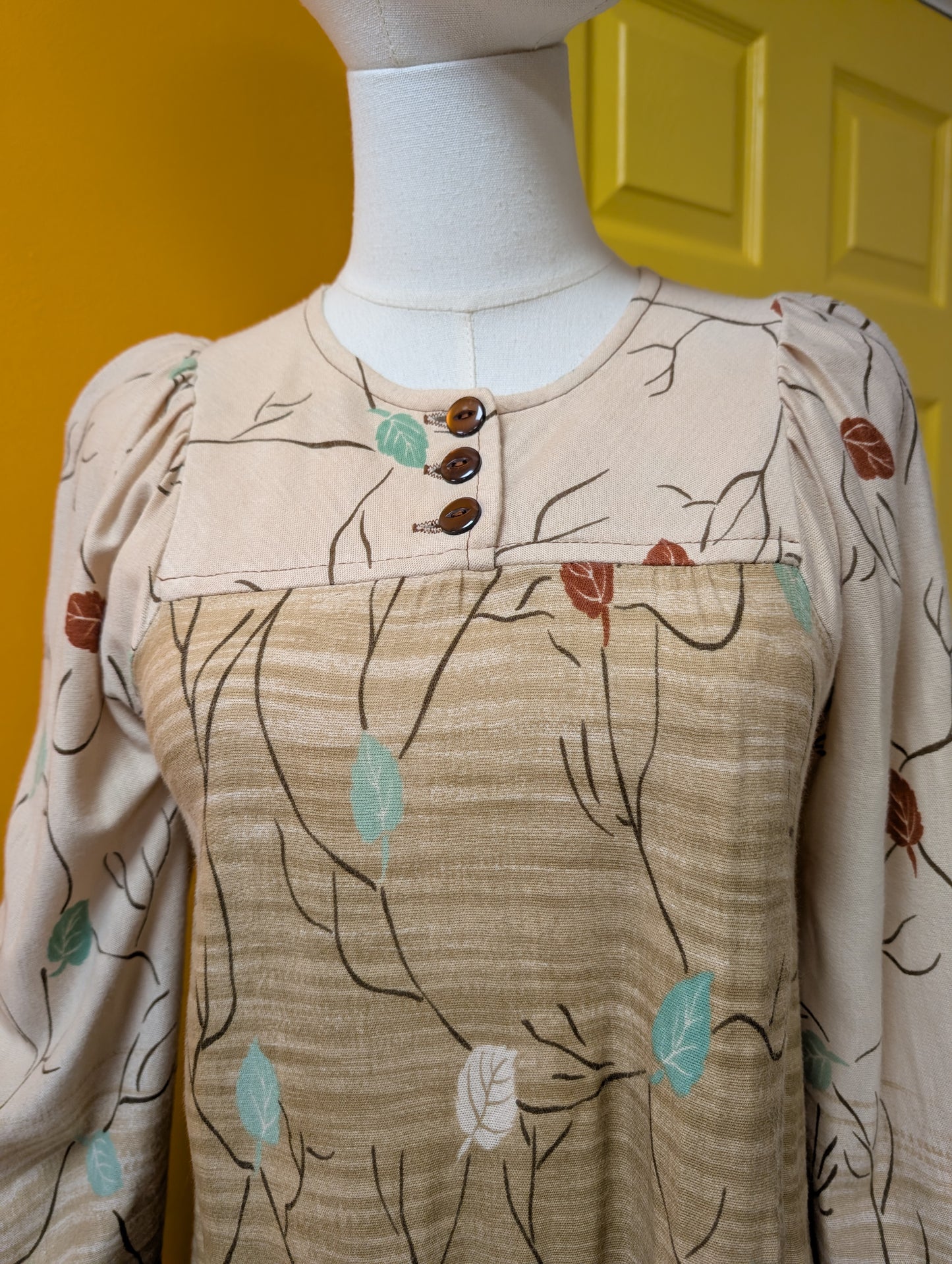 1970s Louis Caring autumnal novelty print dress - XS/S/6/8