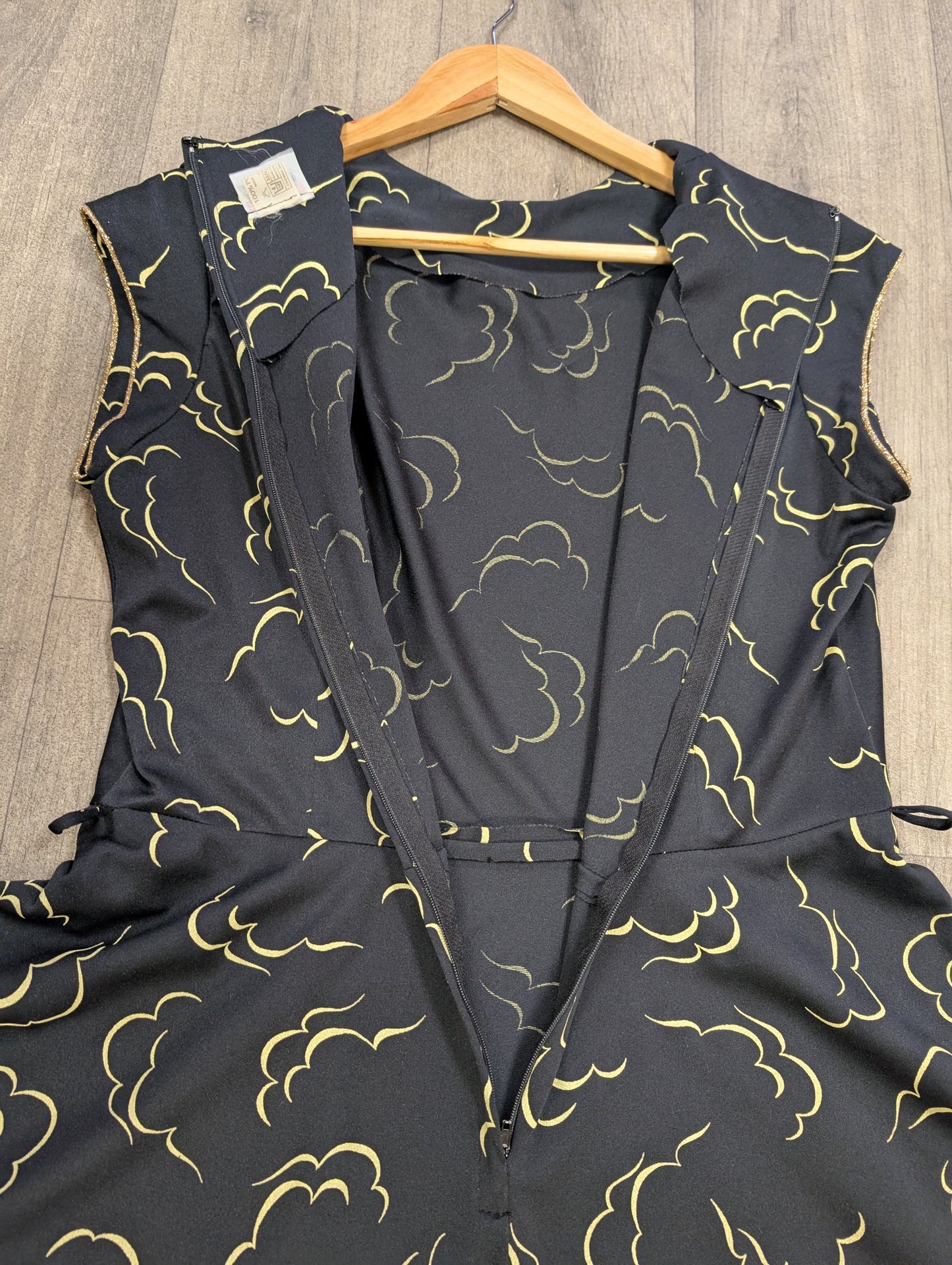 1980s cloud print dress - M/12/14