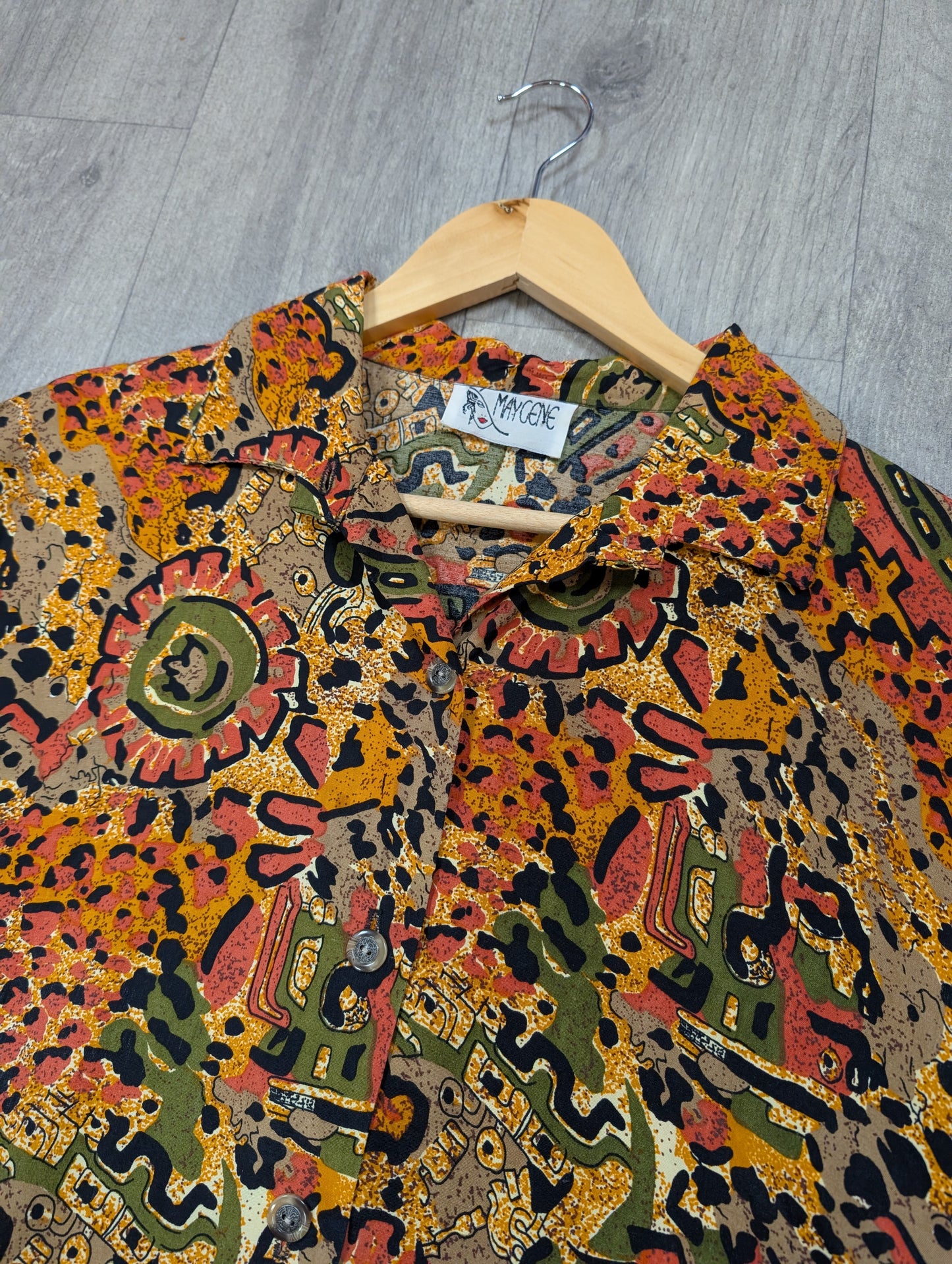 1980s Maygene rayon shirt - M/L
