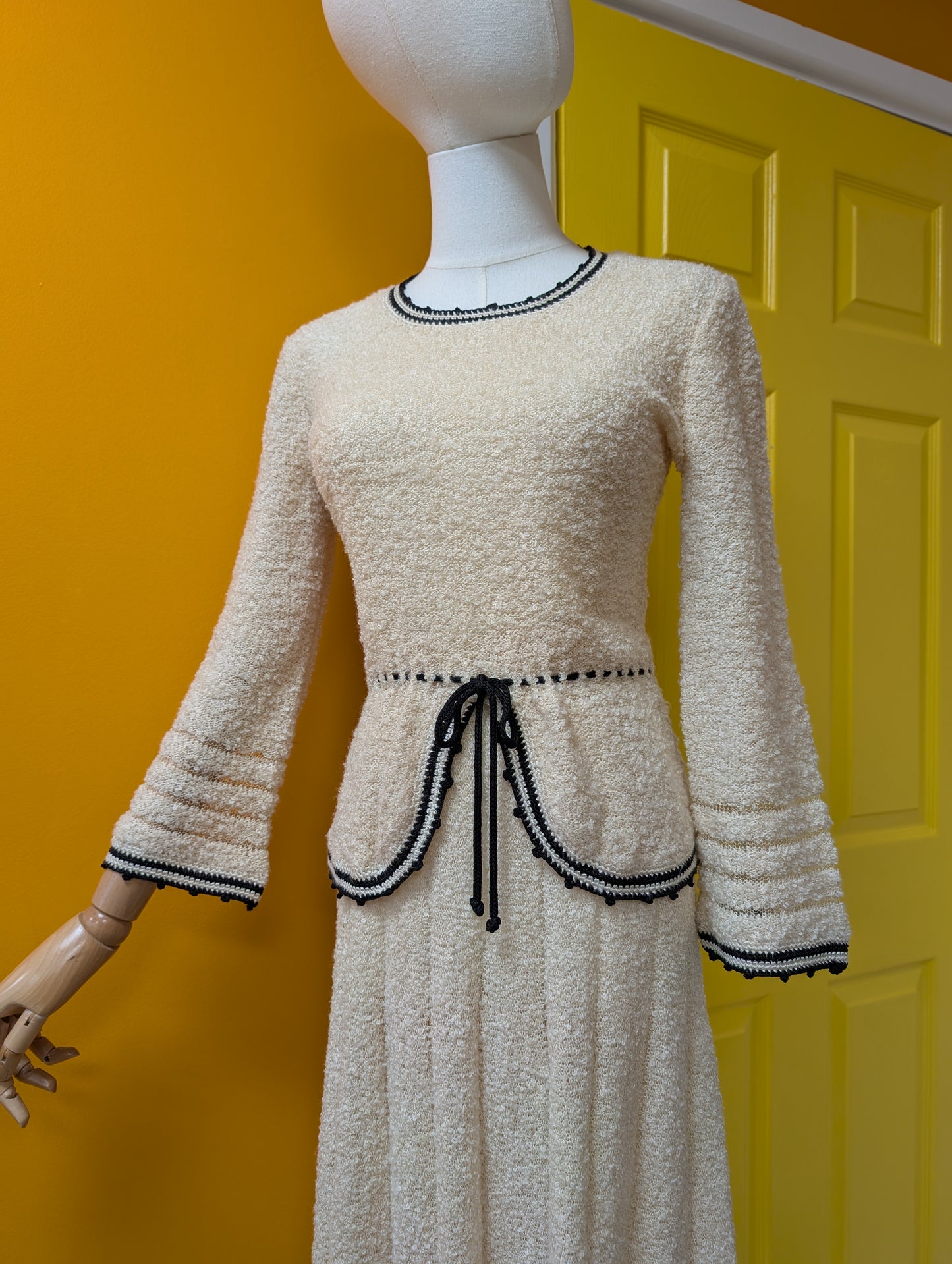 1970s Mary Ruane knitted top and skirt