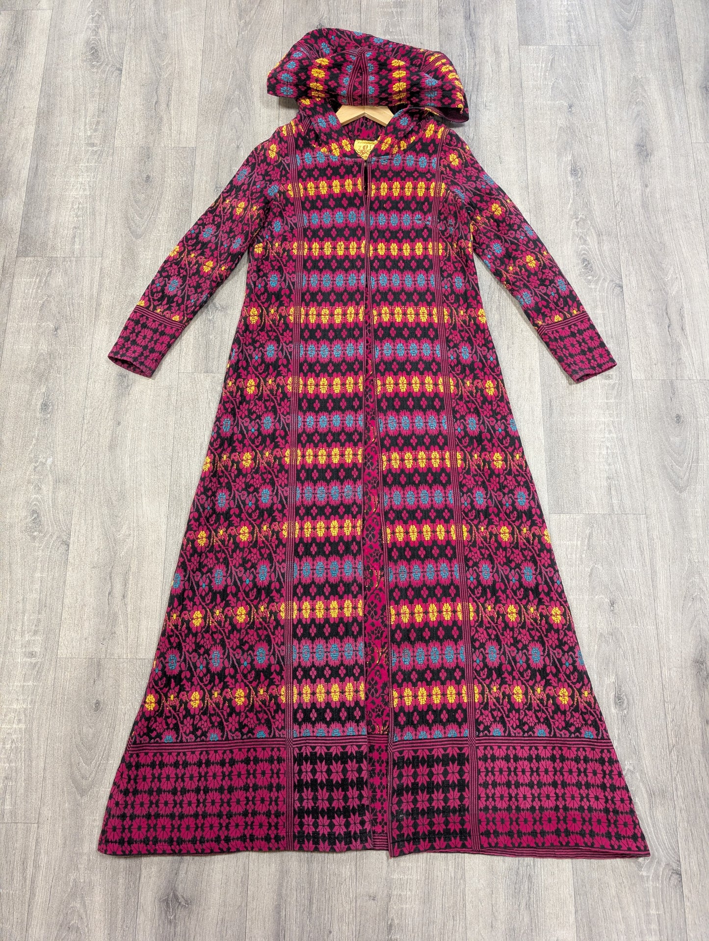 1960s Forbidden Fruit cotton tapestry hooded coat - XS/S