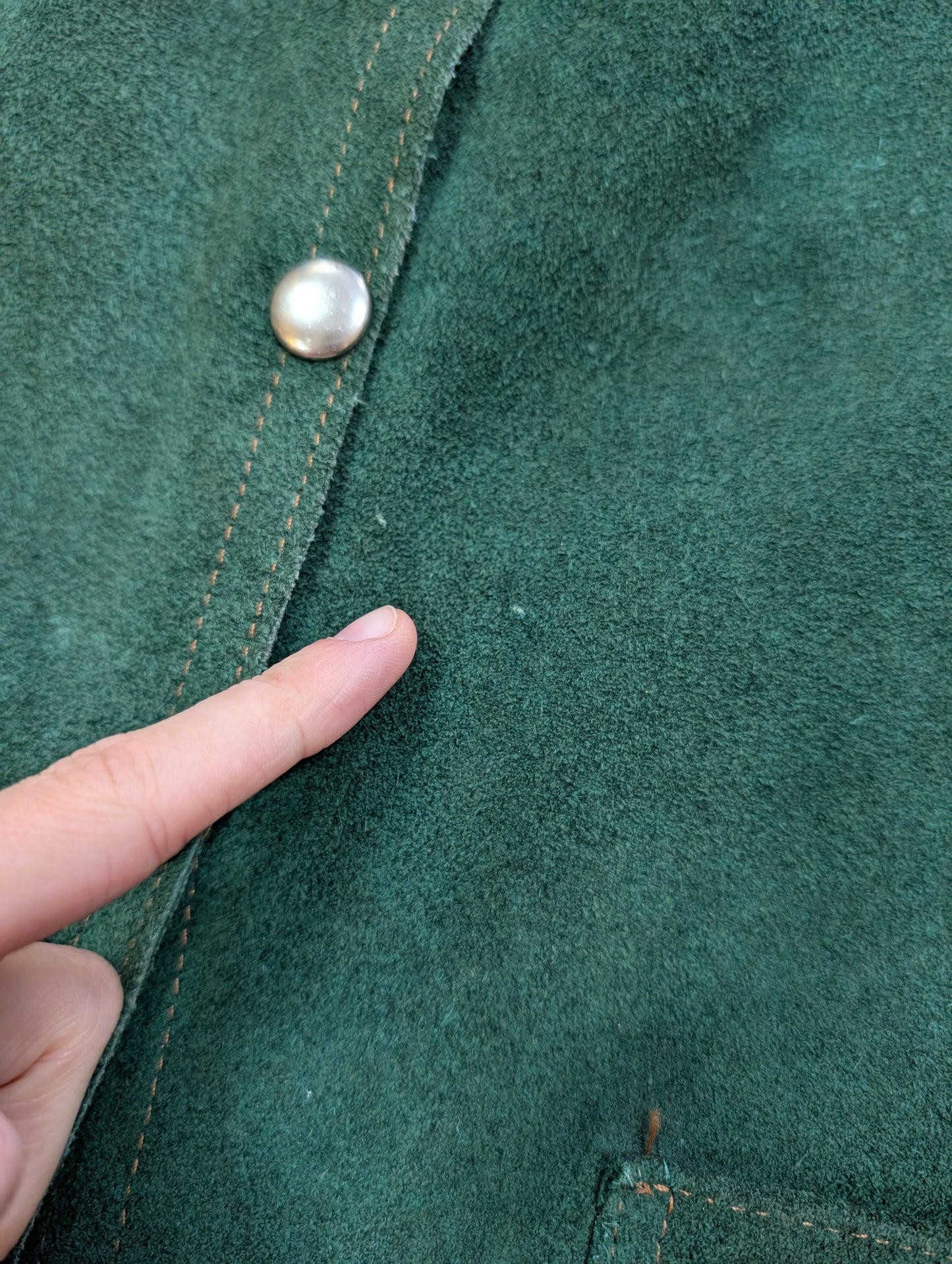 60s/70s Green suede waistcoat - S