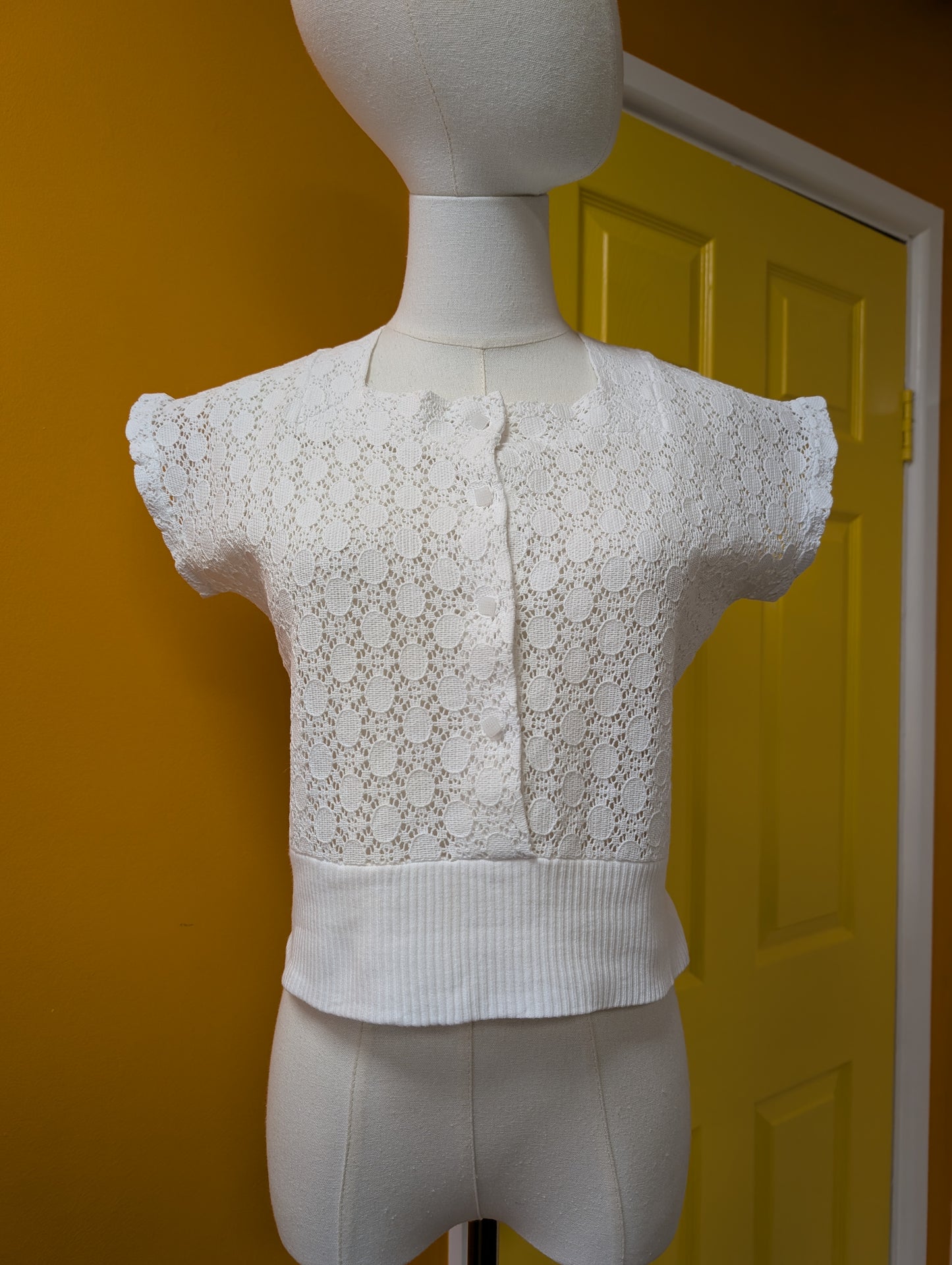 1950s Helen Bond white top - XS/S