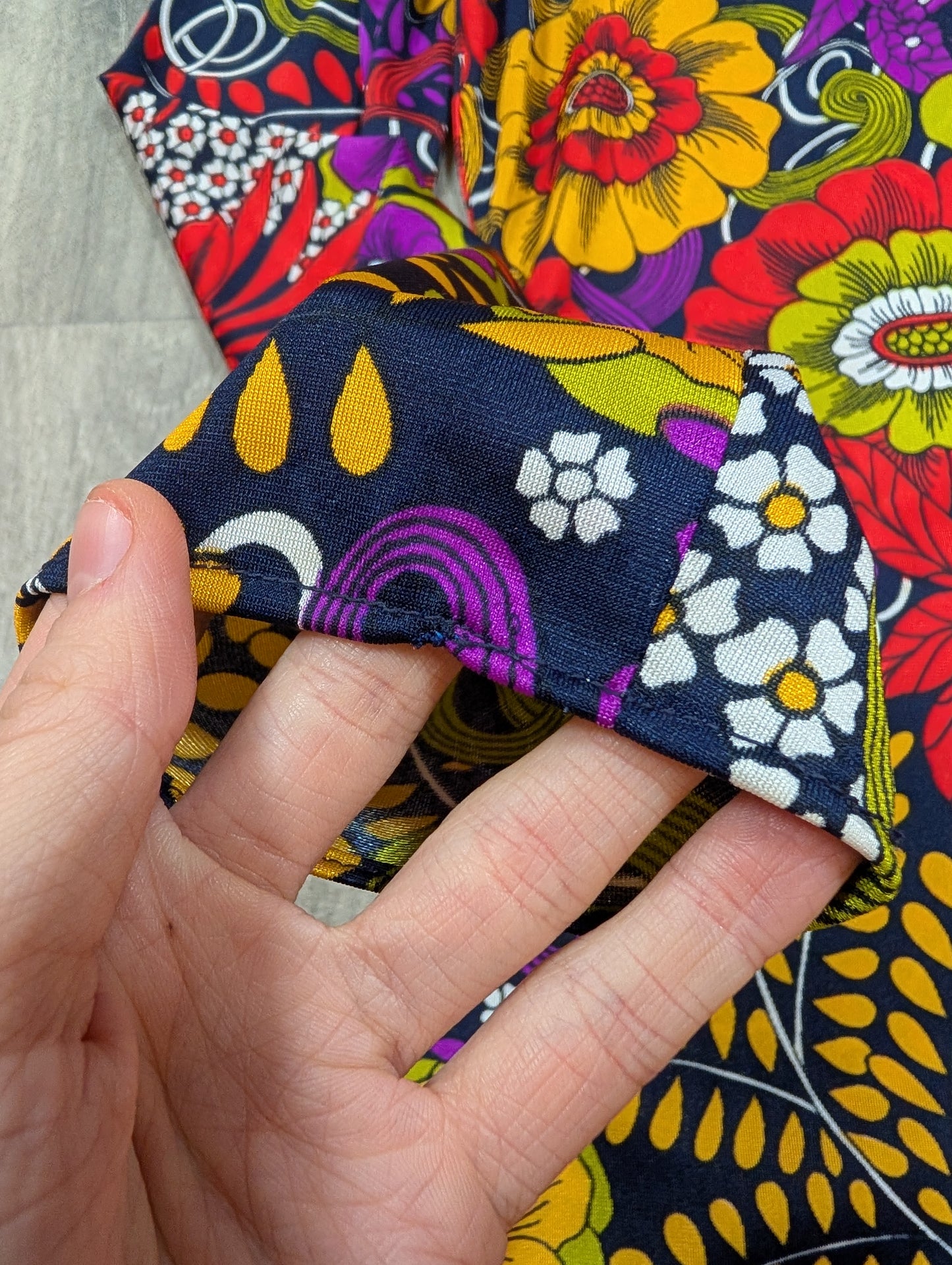 60s/70s psychedelic maxi dress - M/12/14