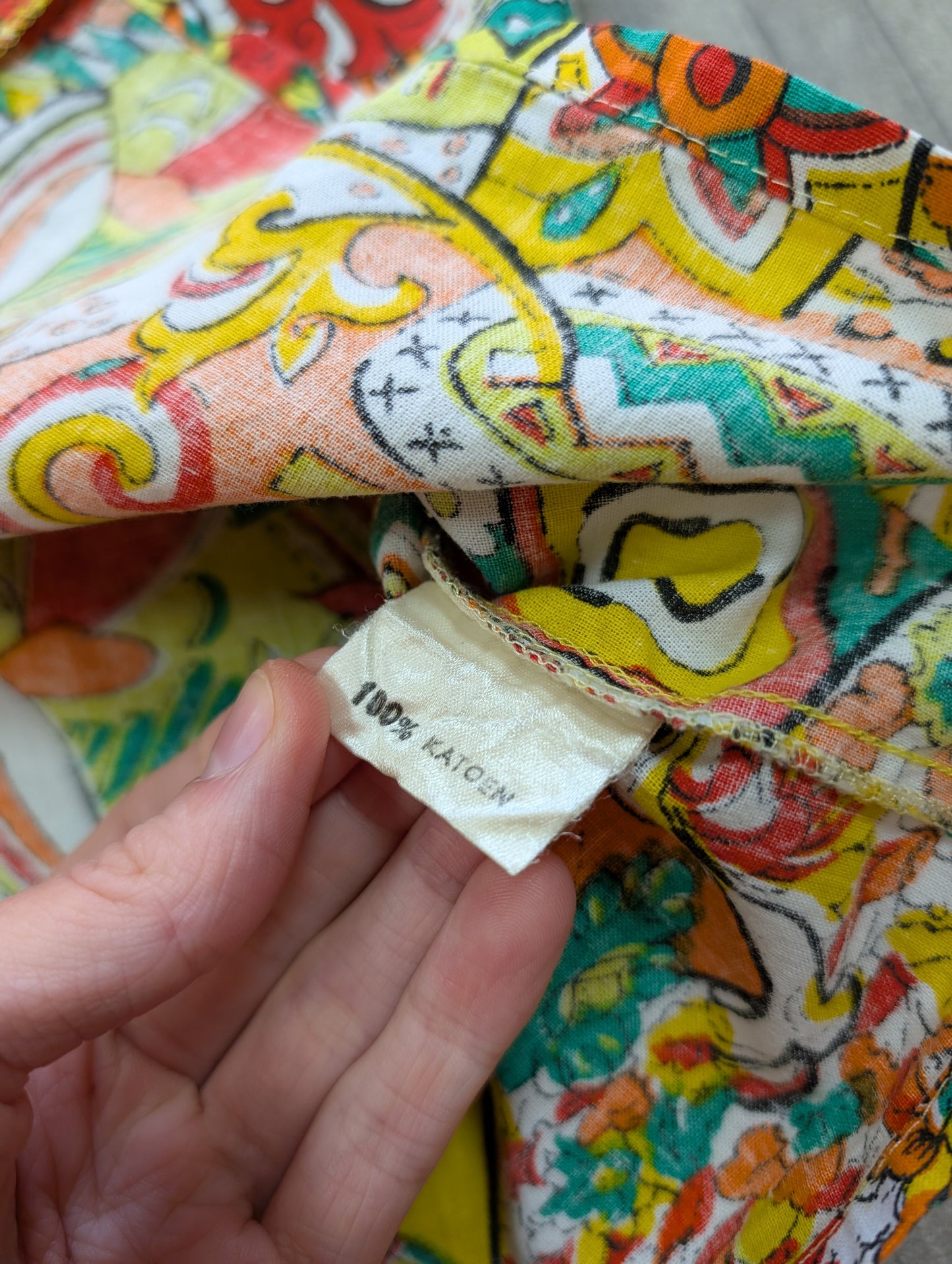 Abstract print cotton shirt - L