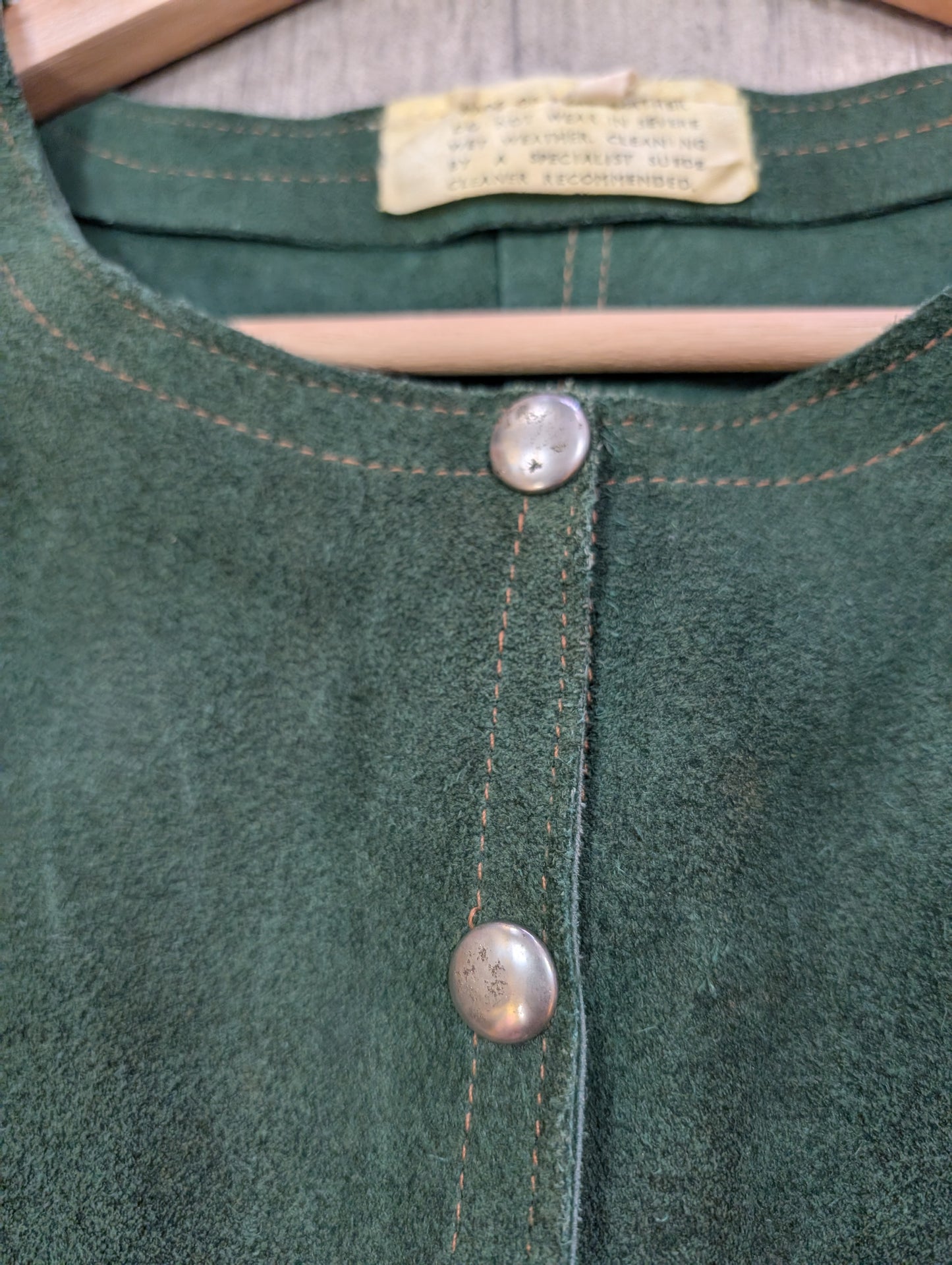 60s/70s Green suede waistcoat - S