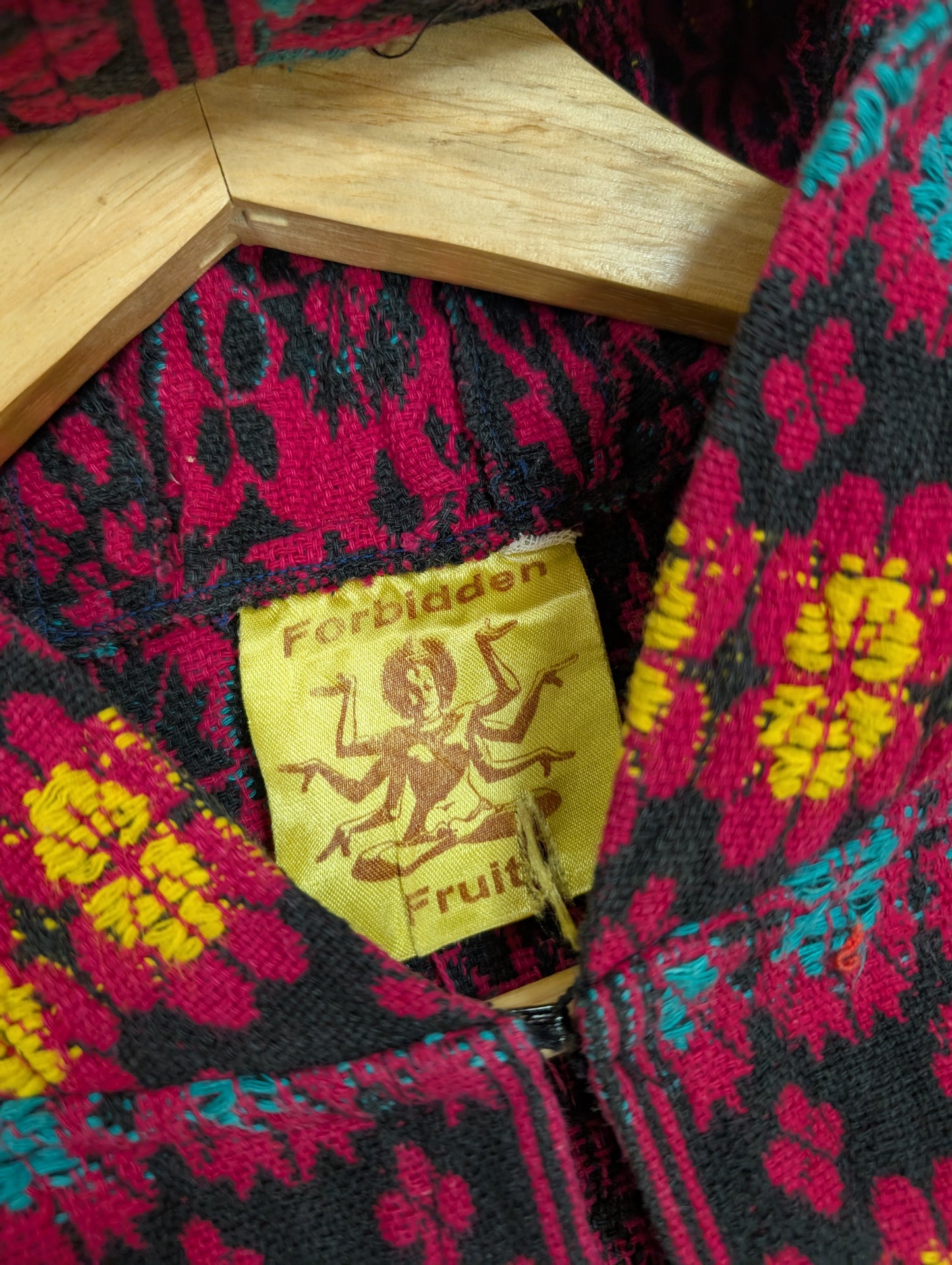 1960s Forbidden Fruit cotton tapestry hooded coat - XS/S