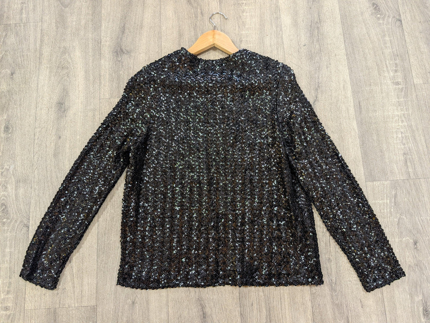 70s/80s Alison Jane black sequin jacket - S
