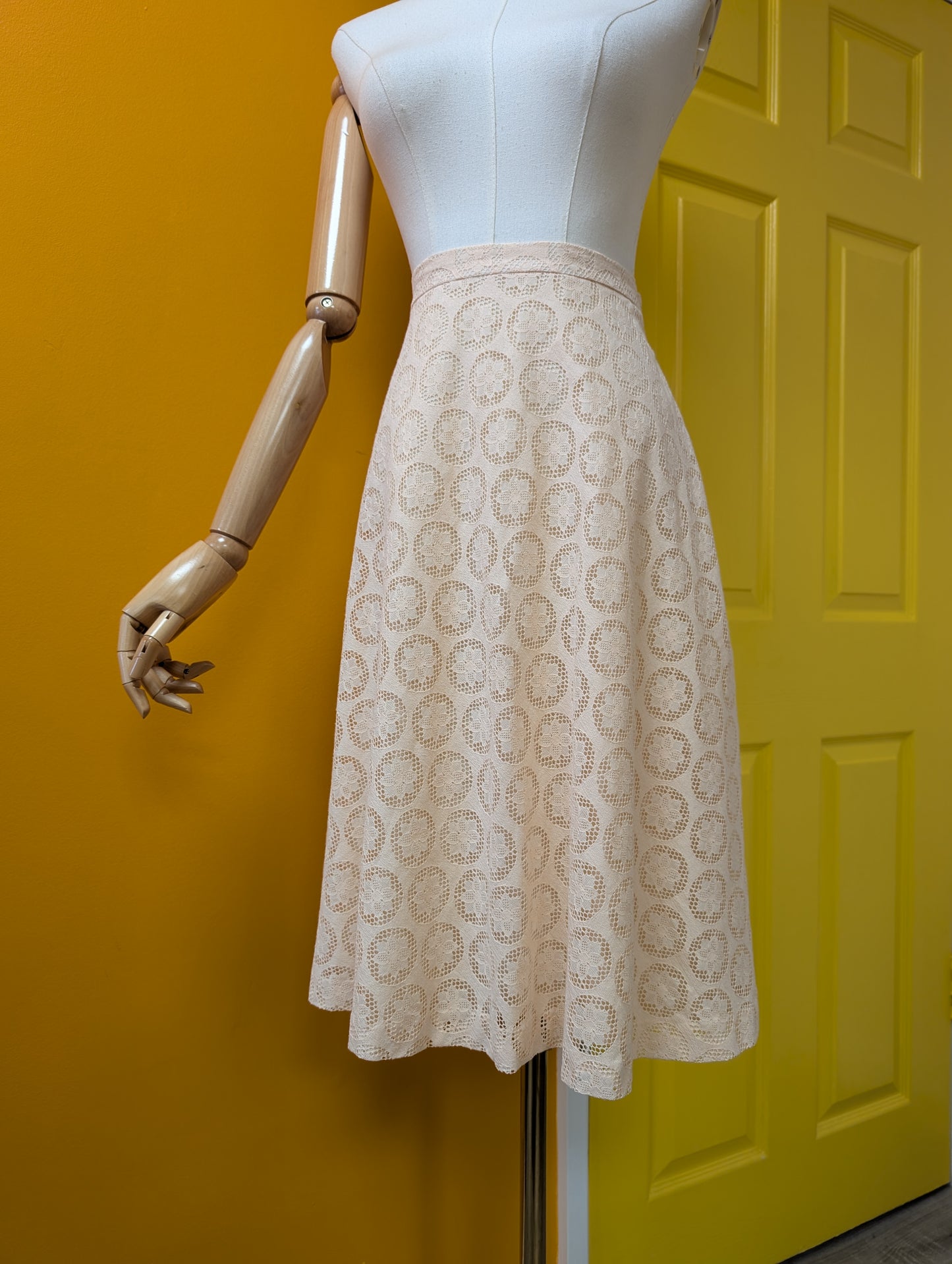 1970s floral lace skirt - 28" waist