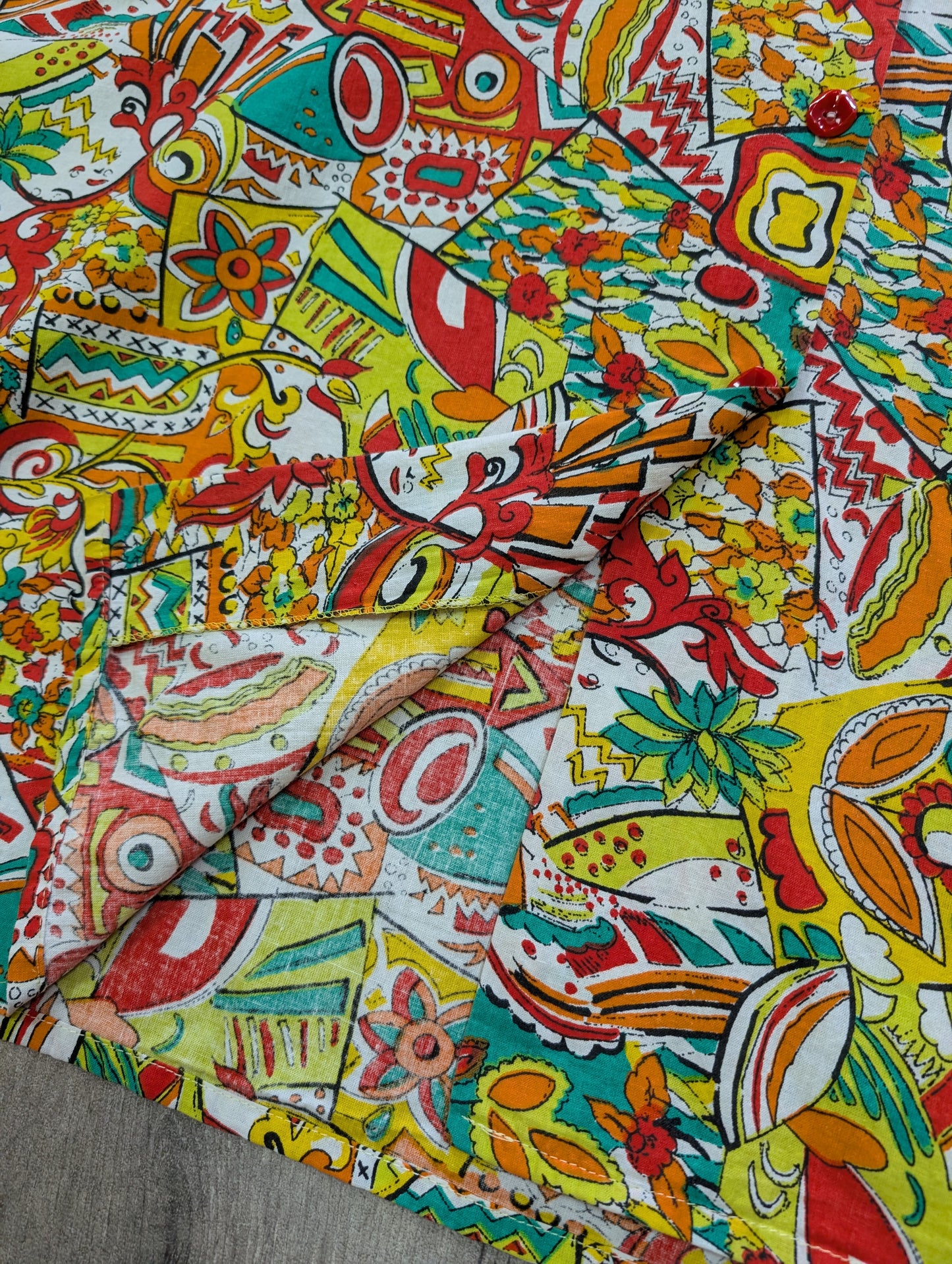 Abstract print cotton shirt - L