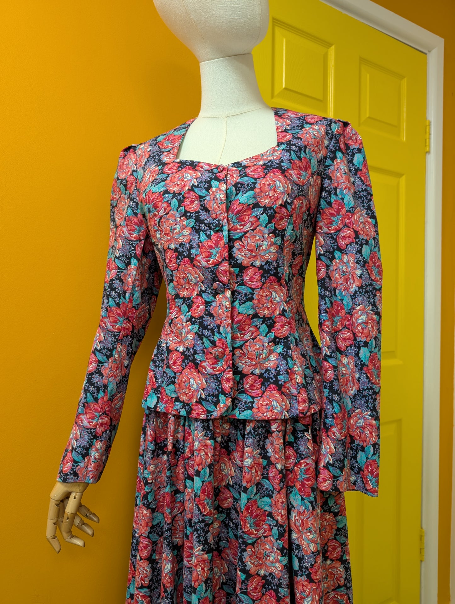 1980s Laura Ashley bow back dress and jacket - S/10