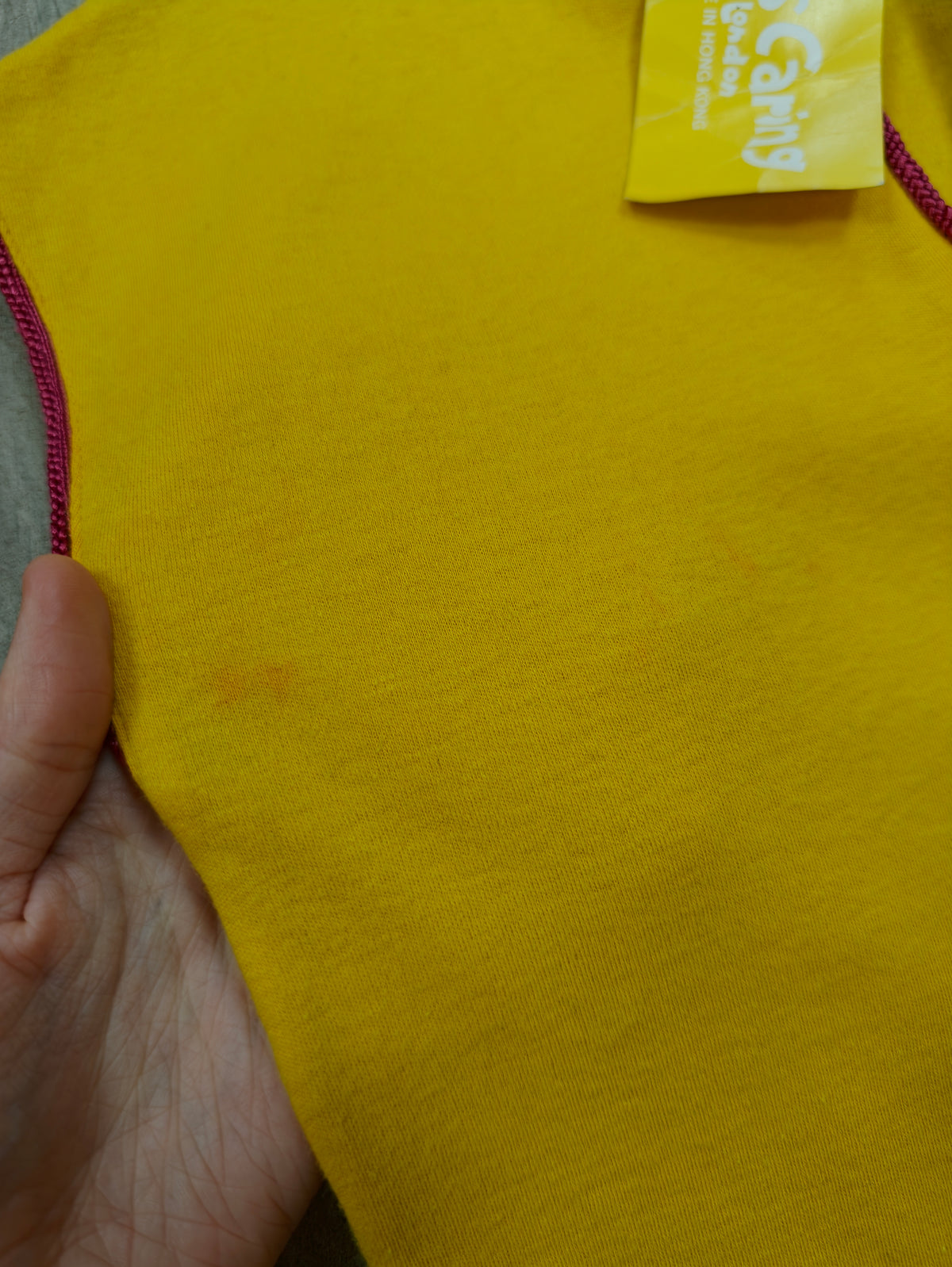 Deadstock 1970s Louis Caring yellow embroidered cotton top - XS/S