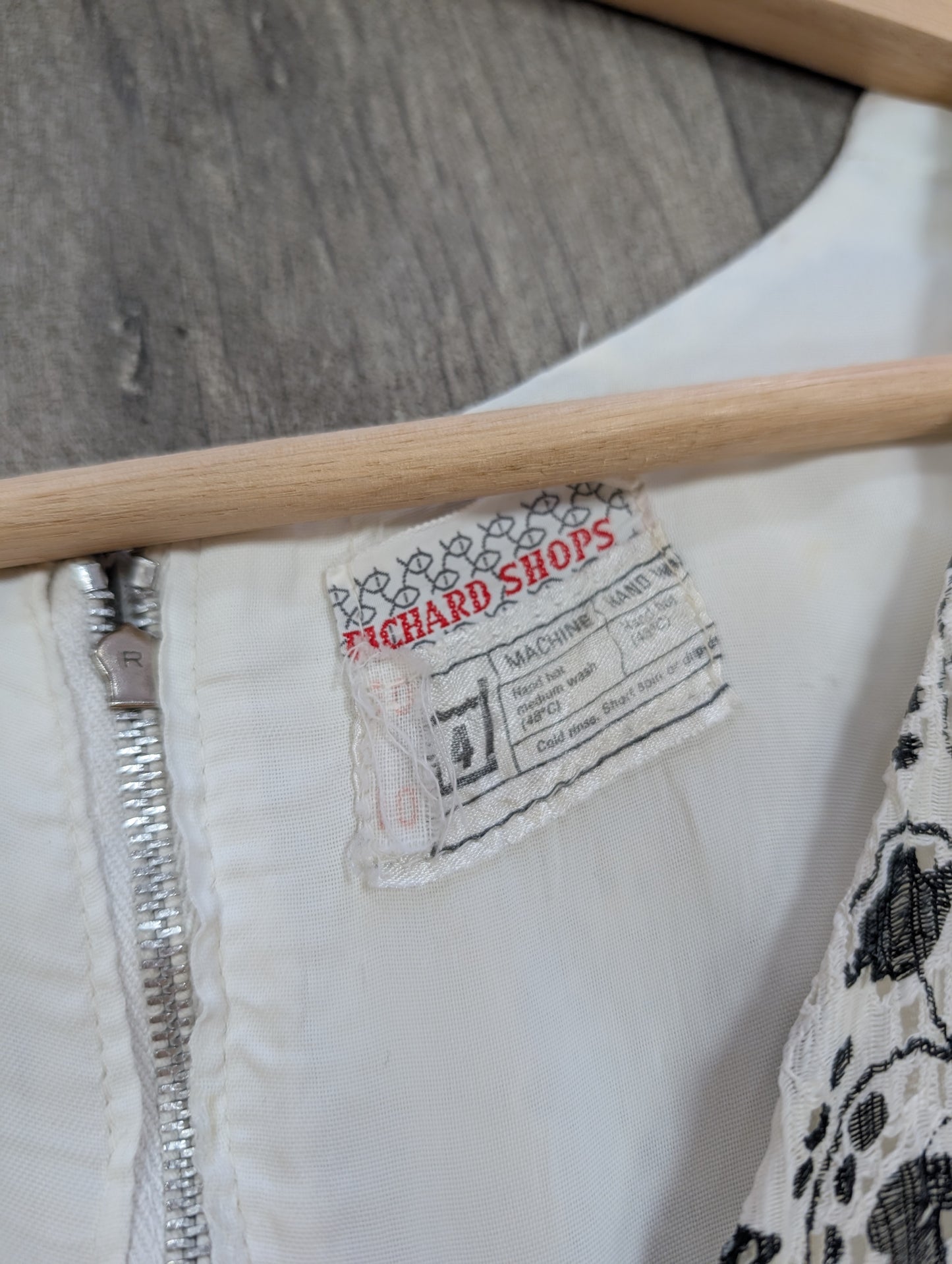 1970s Richard Shops black and white maxi dress - S/8