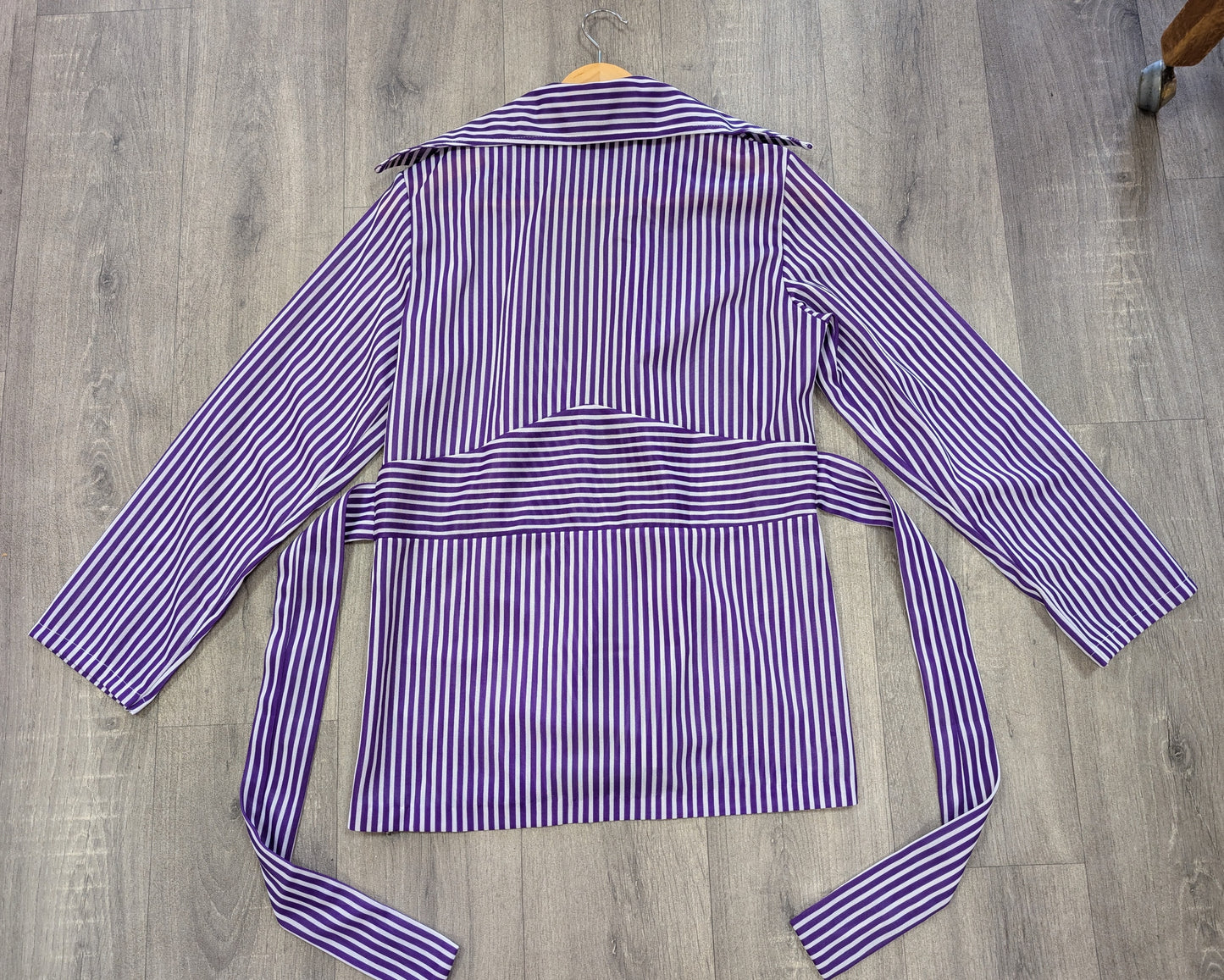 1970s purple & white striped jacket - S