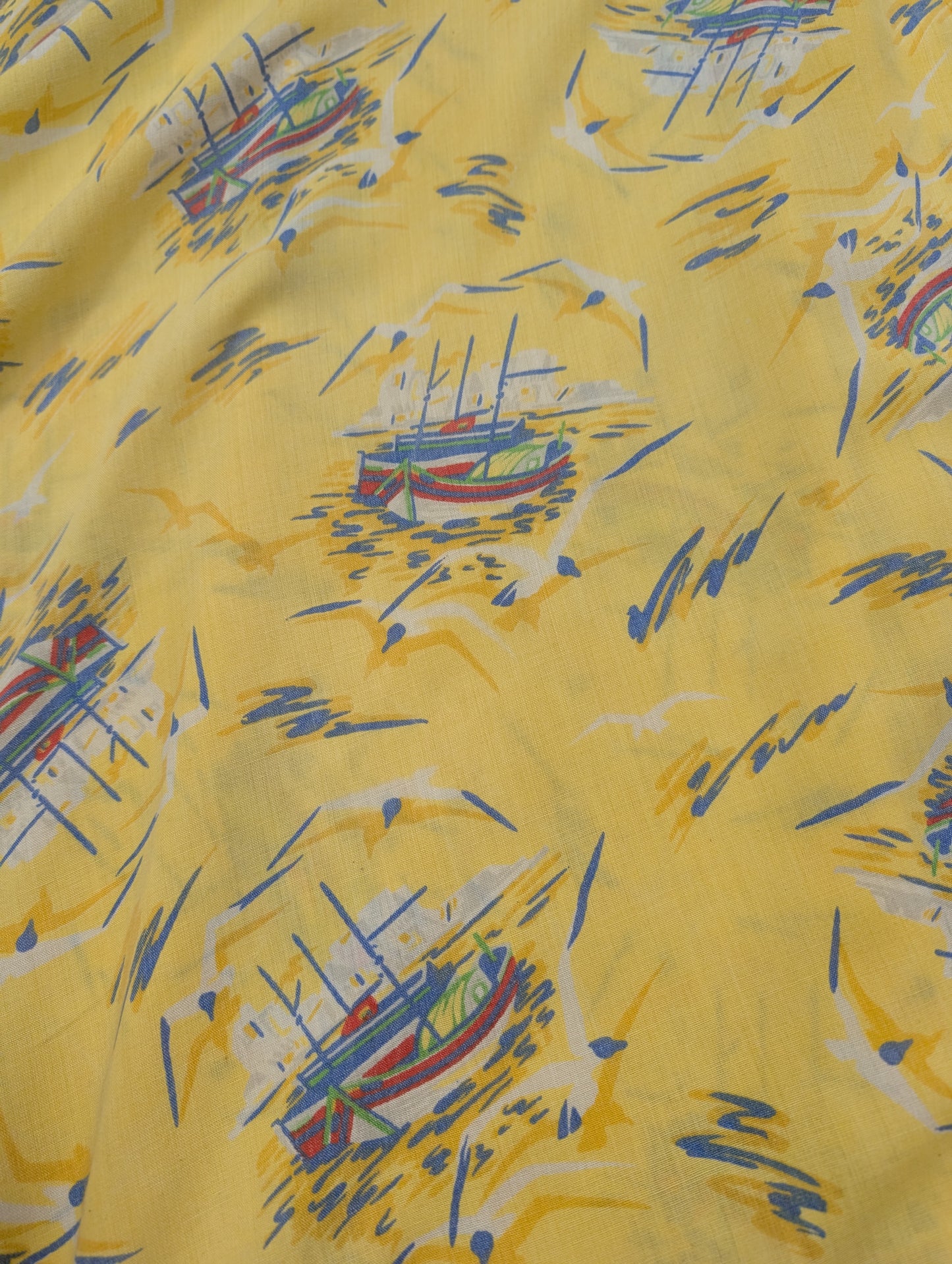 Novelty boat print wrap around yellow skirt - XS/S