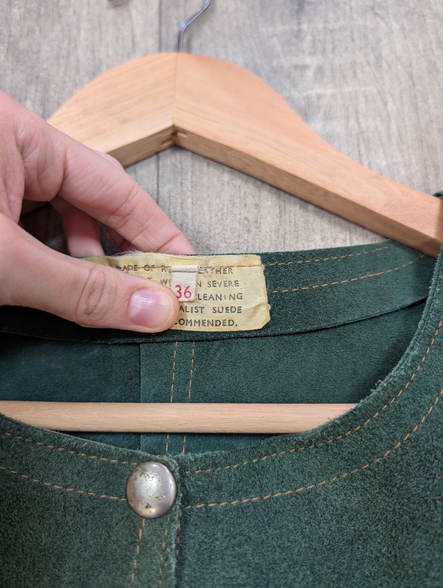 60s/70s Green suede waistcoat - S