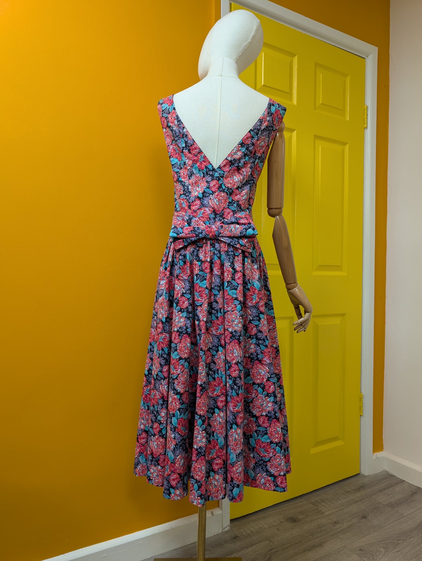 1980s Laura Ashley bow back dress and jacket - S/10